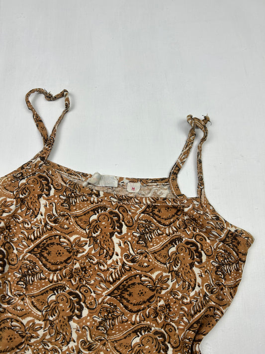 Beige graphic print cami top (S)