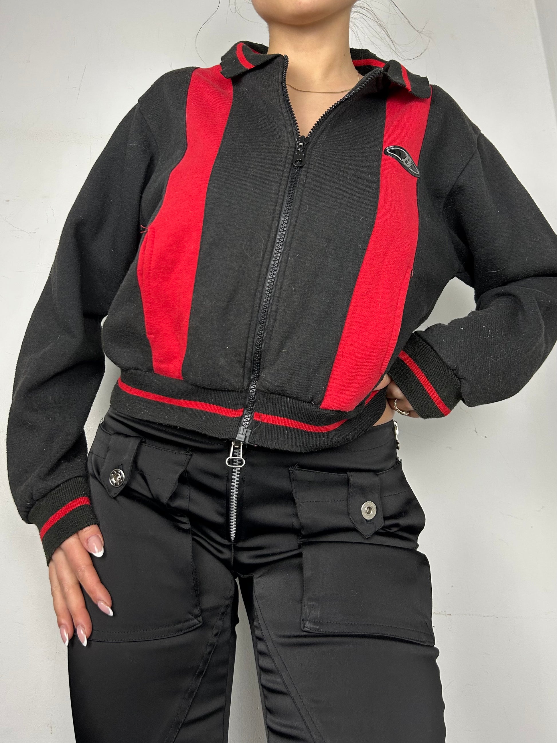 Black & red zip up hoodie jacket  (M/L)