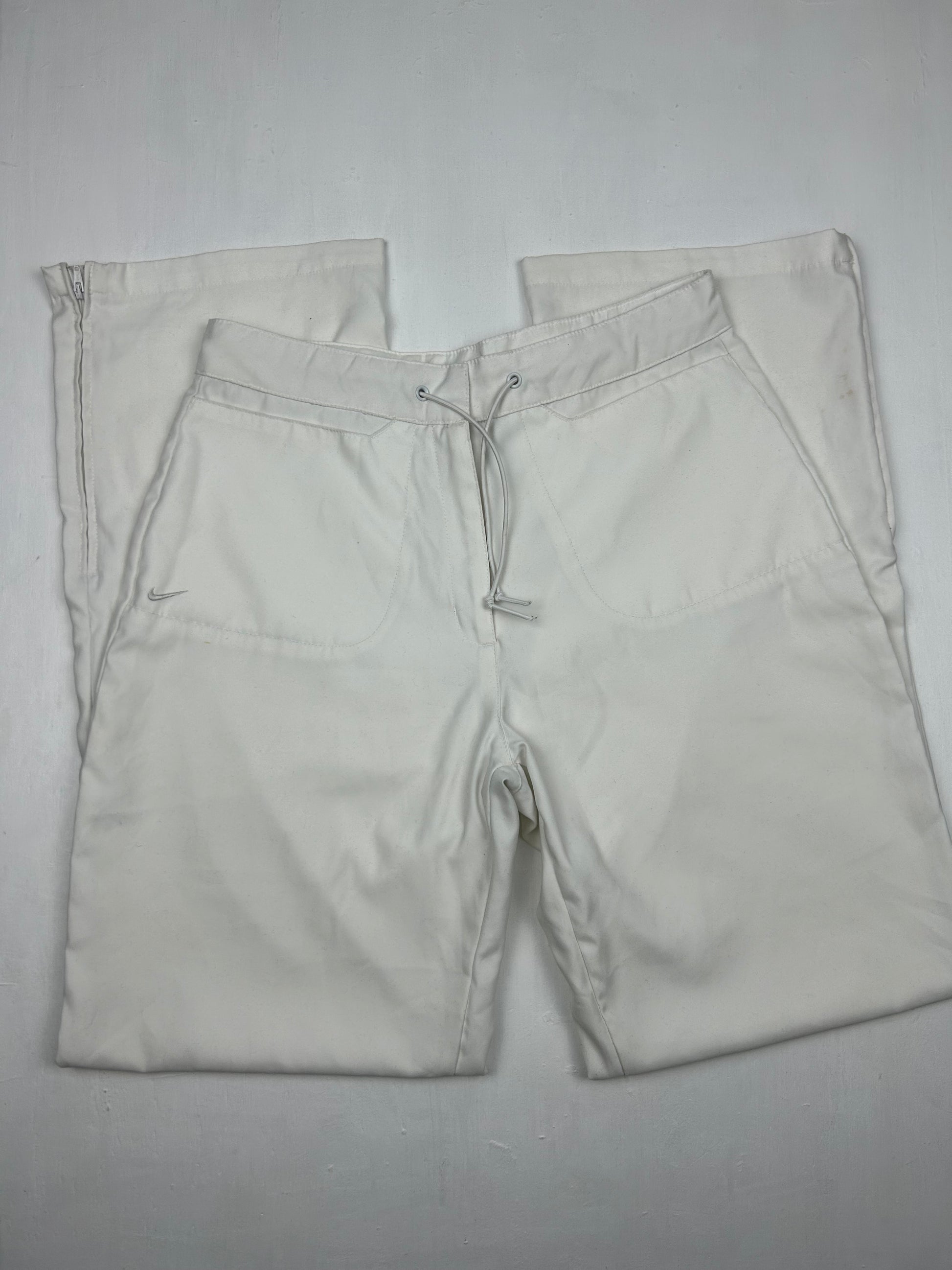 White mid waist baggy joggers pants (S)