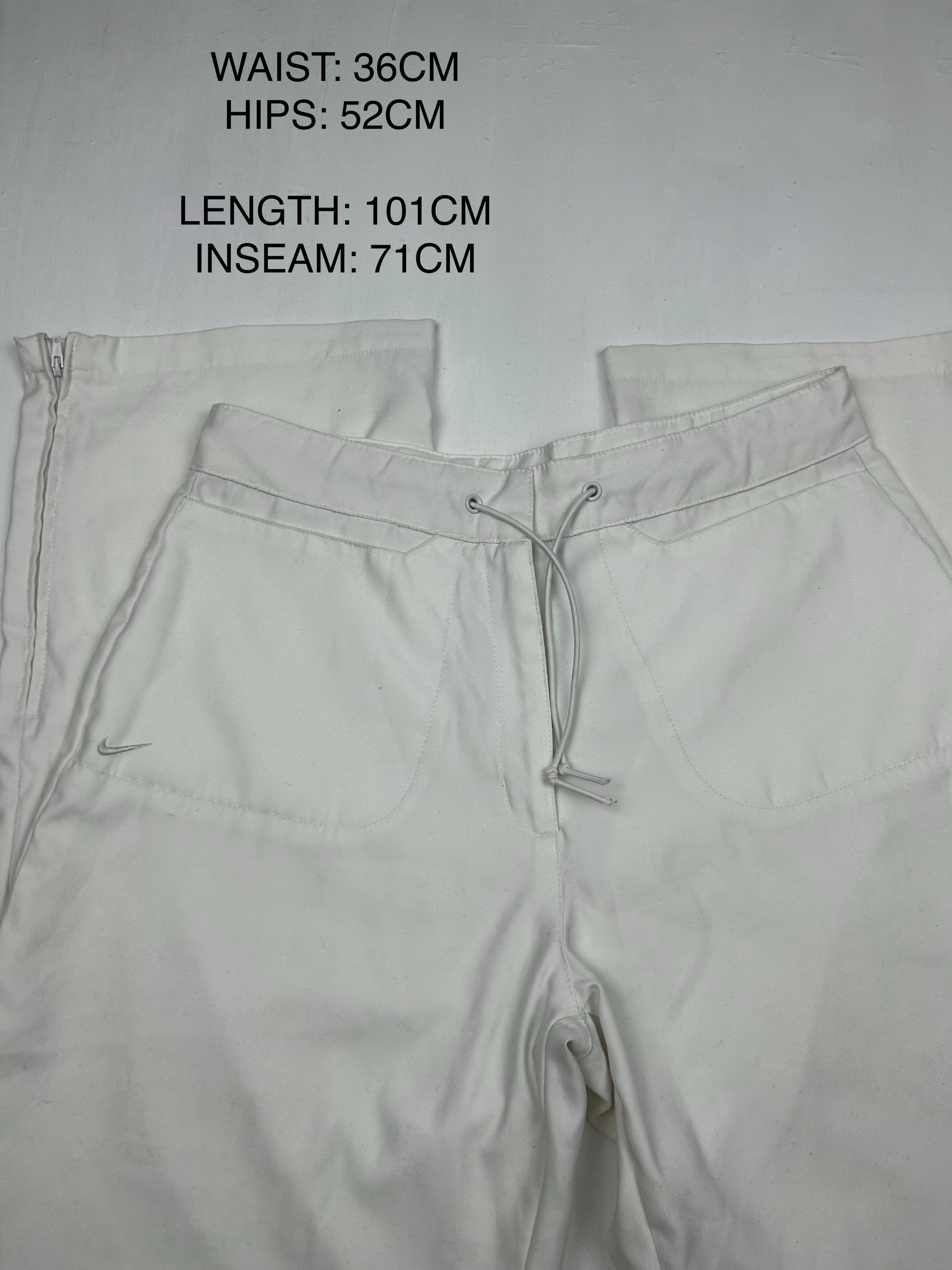 White mid waist baggy joggers pants (S)