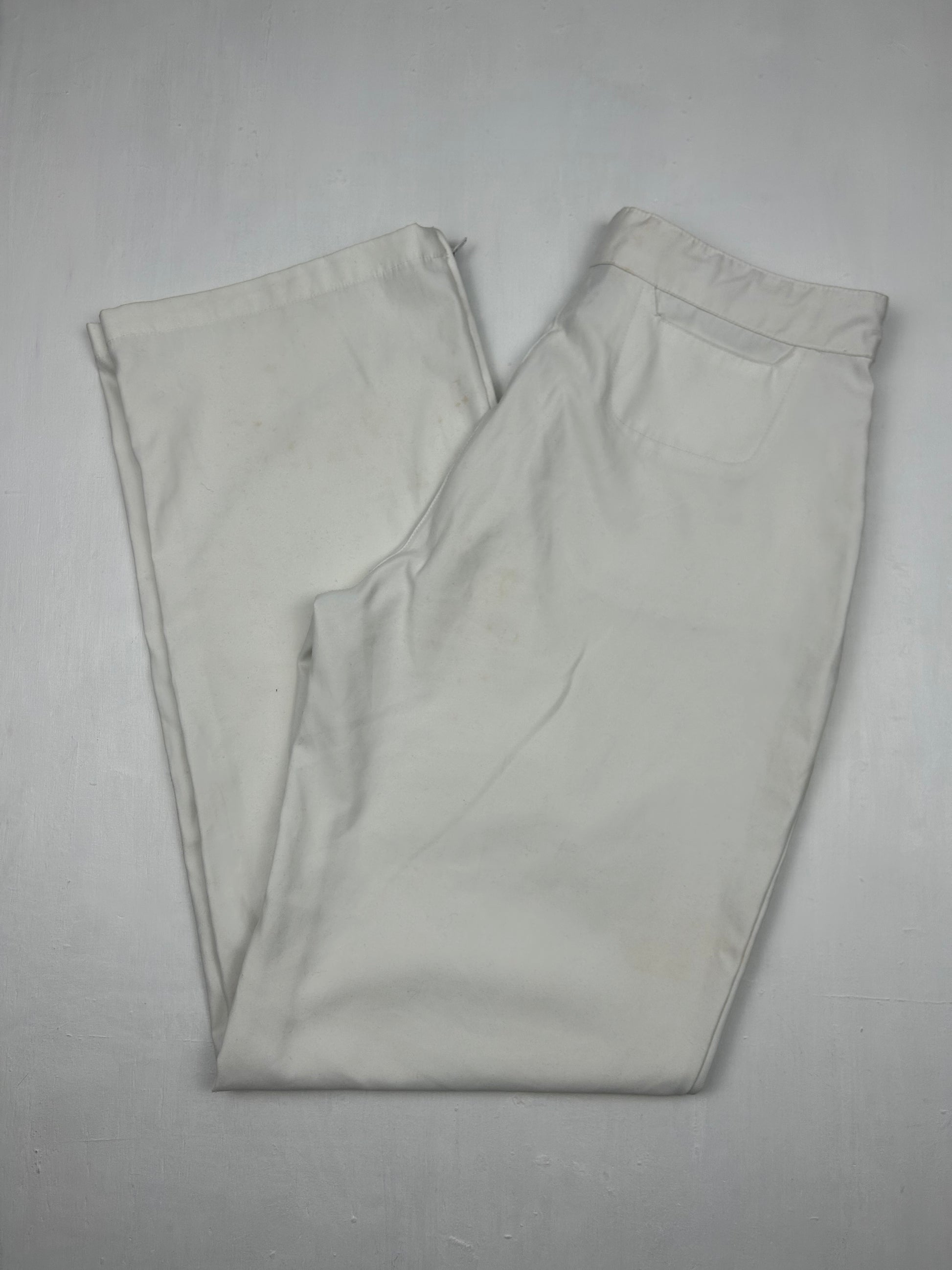 White mid waist baggy joggers pants (S)