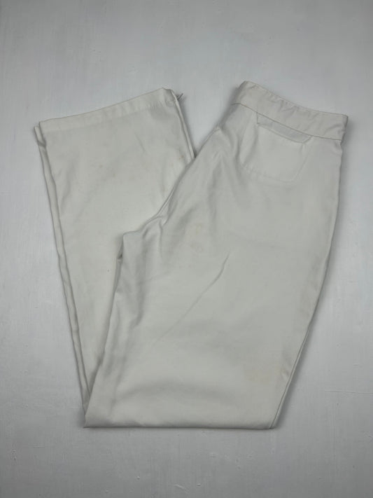 White mid waist baggy joggers pants (S)