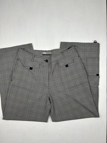 Grey low waist baggy check print office pants (S/M)