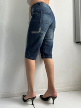 Load image into Gallery viewer, Navy blue baggy capri denim pants jorts y2k vintage (XS/S)