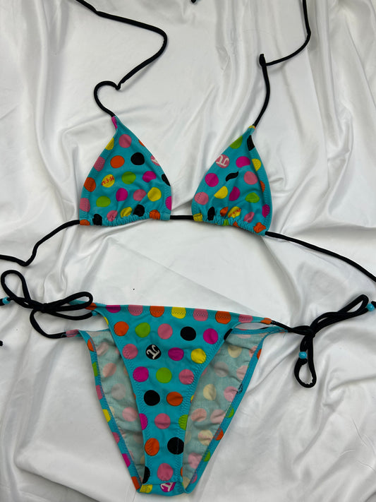 Blue pola dots bikini set (M)