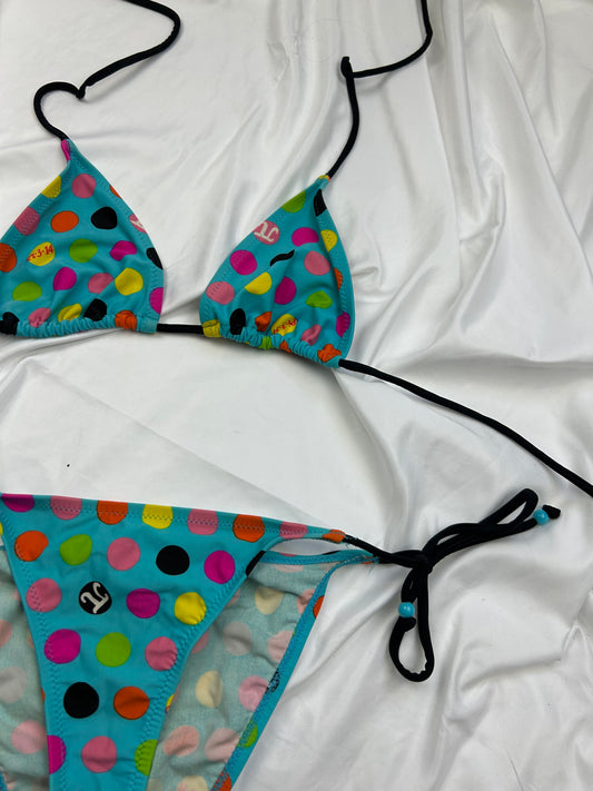 Blue pola dots bikini set (M)