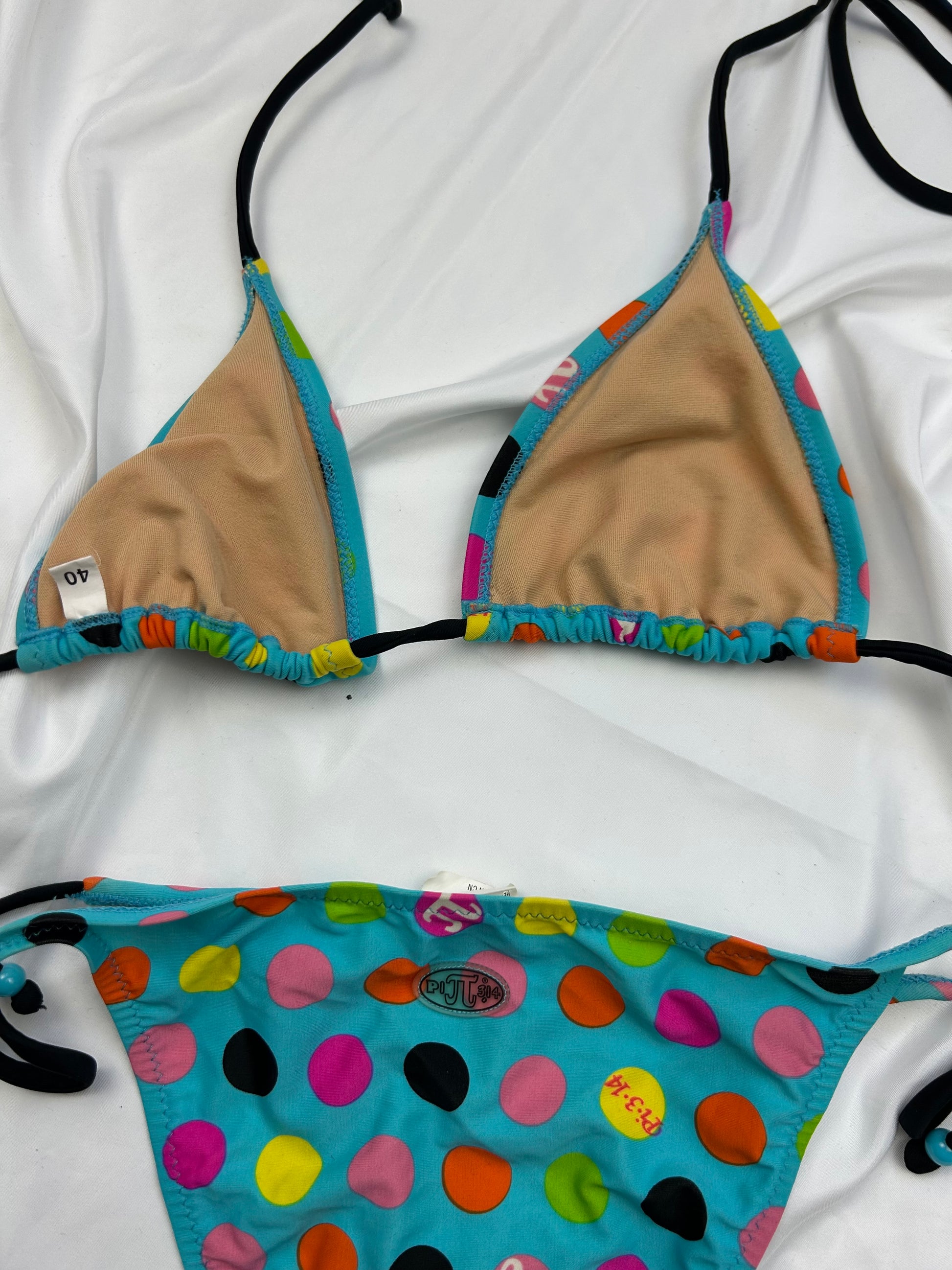 Blue pola dots bikini set (M)