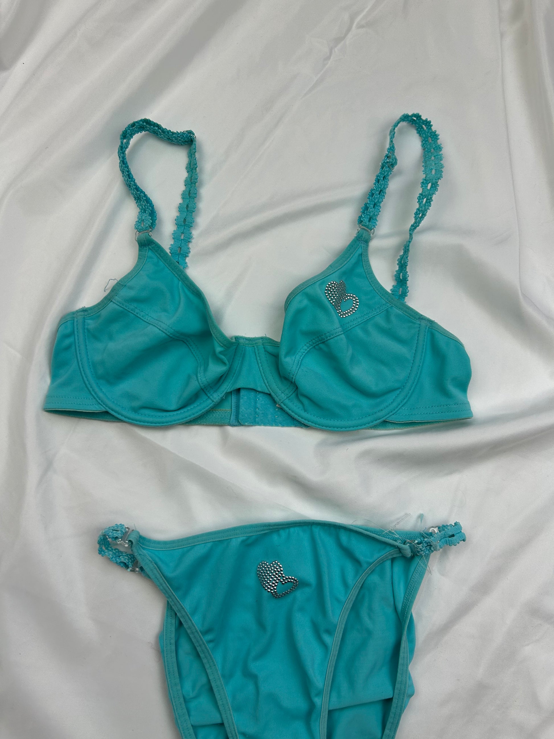 Blue high waisted bikini set (S)