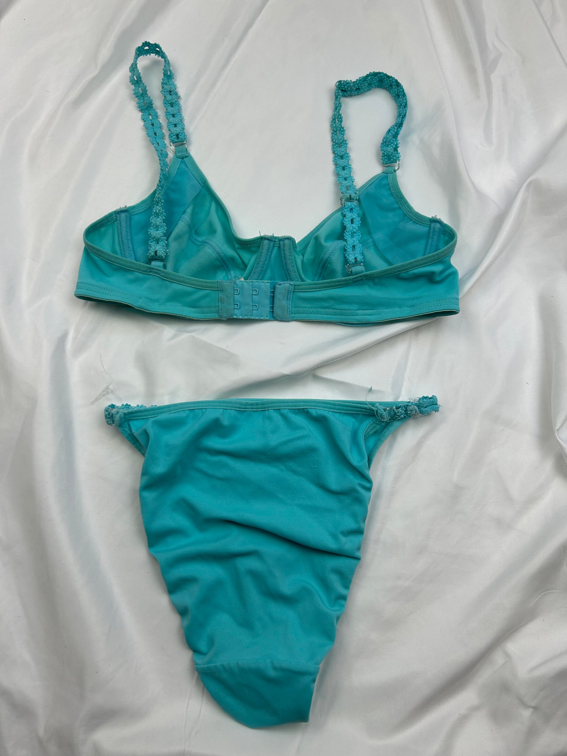 Blue high waisted bikini set (S)