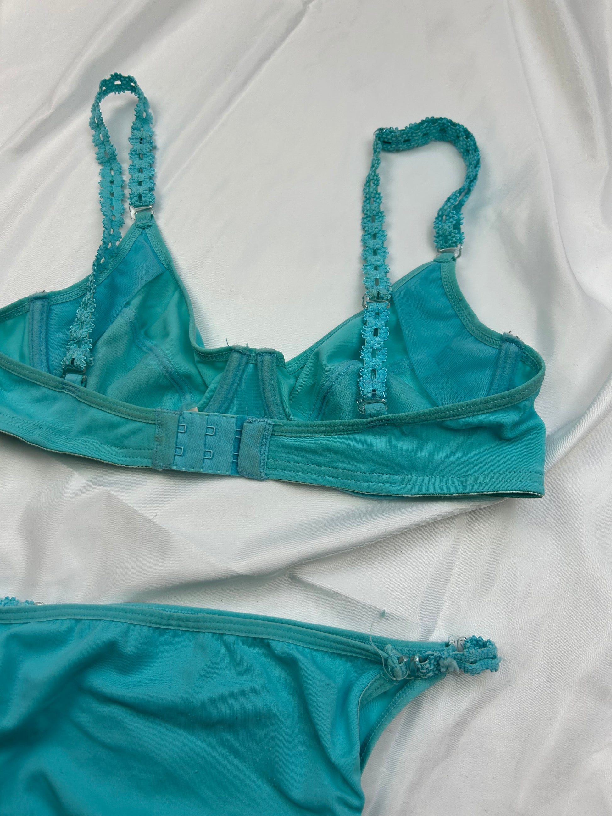 Blue high waisted bikini set (S)