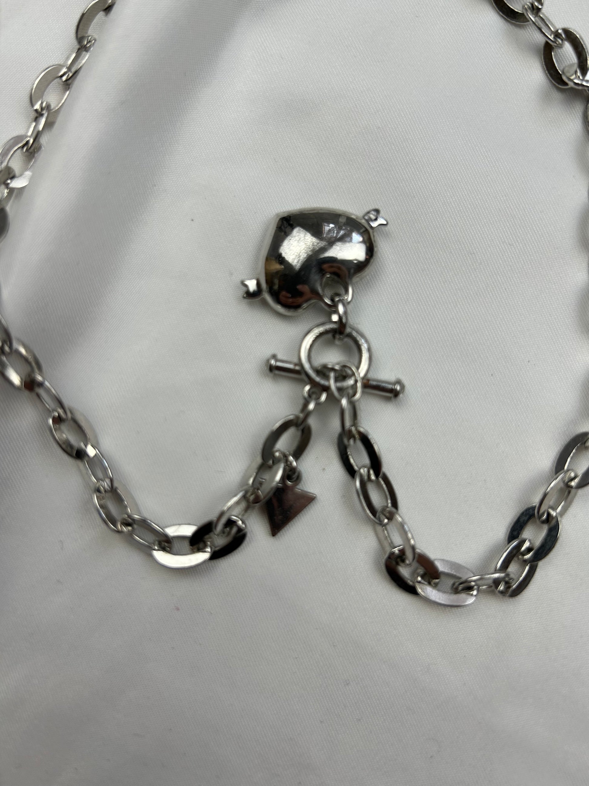 Silver stainless steel necklace + bracelet set