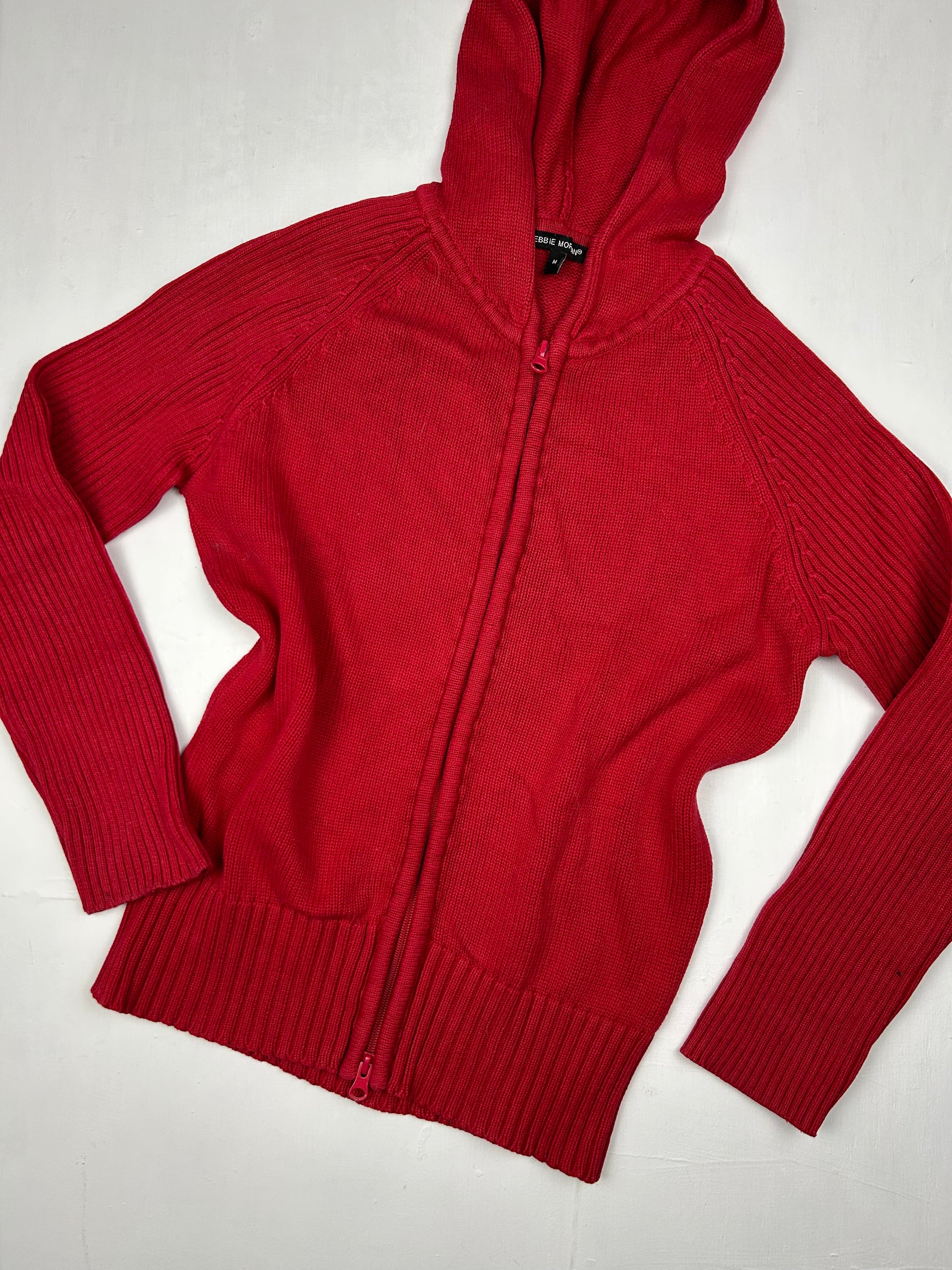 Red zip up hoodie jumper (S/M)