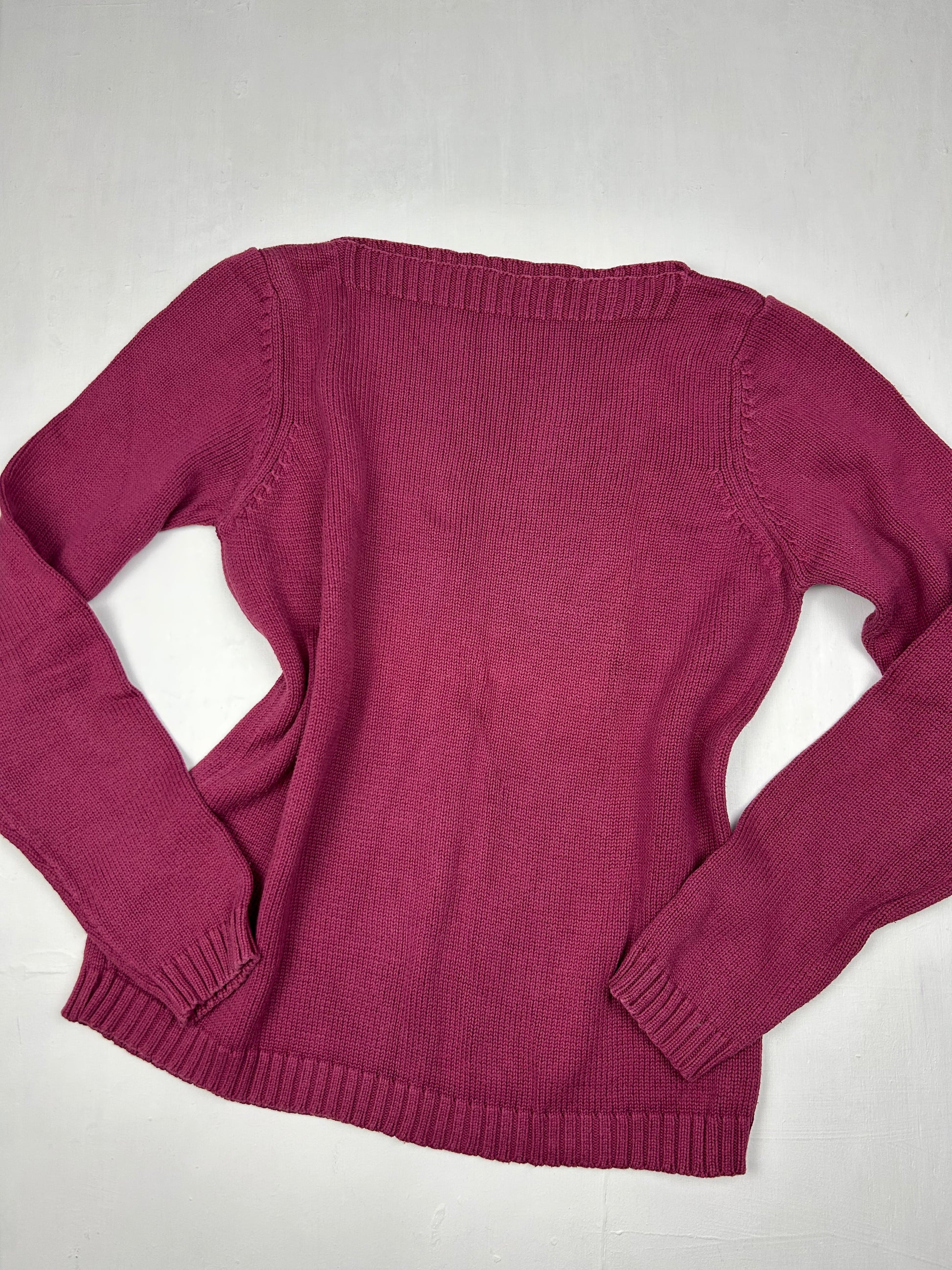 Pink bardot knitted jumper (S/M)