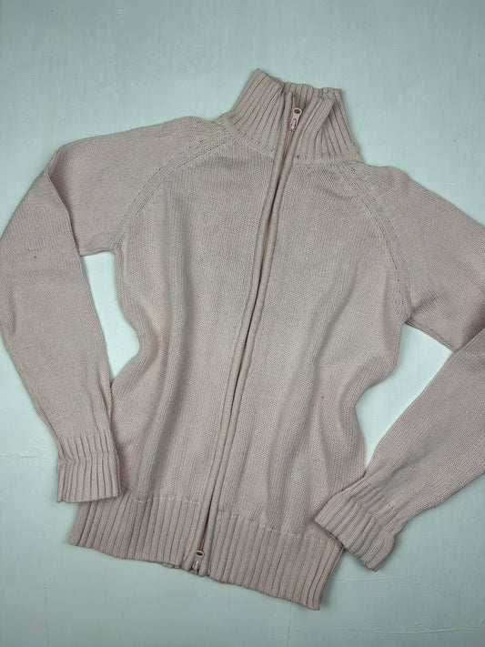 Baby pink zip up cardigan jumper (S/M)