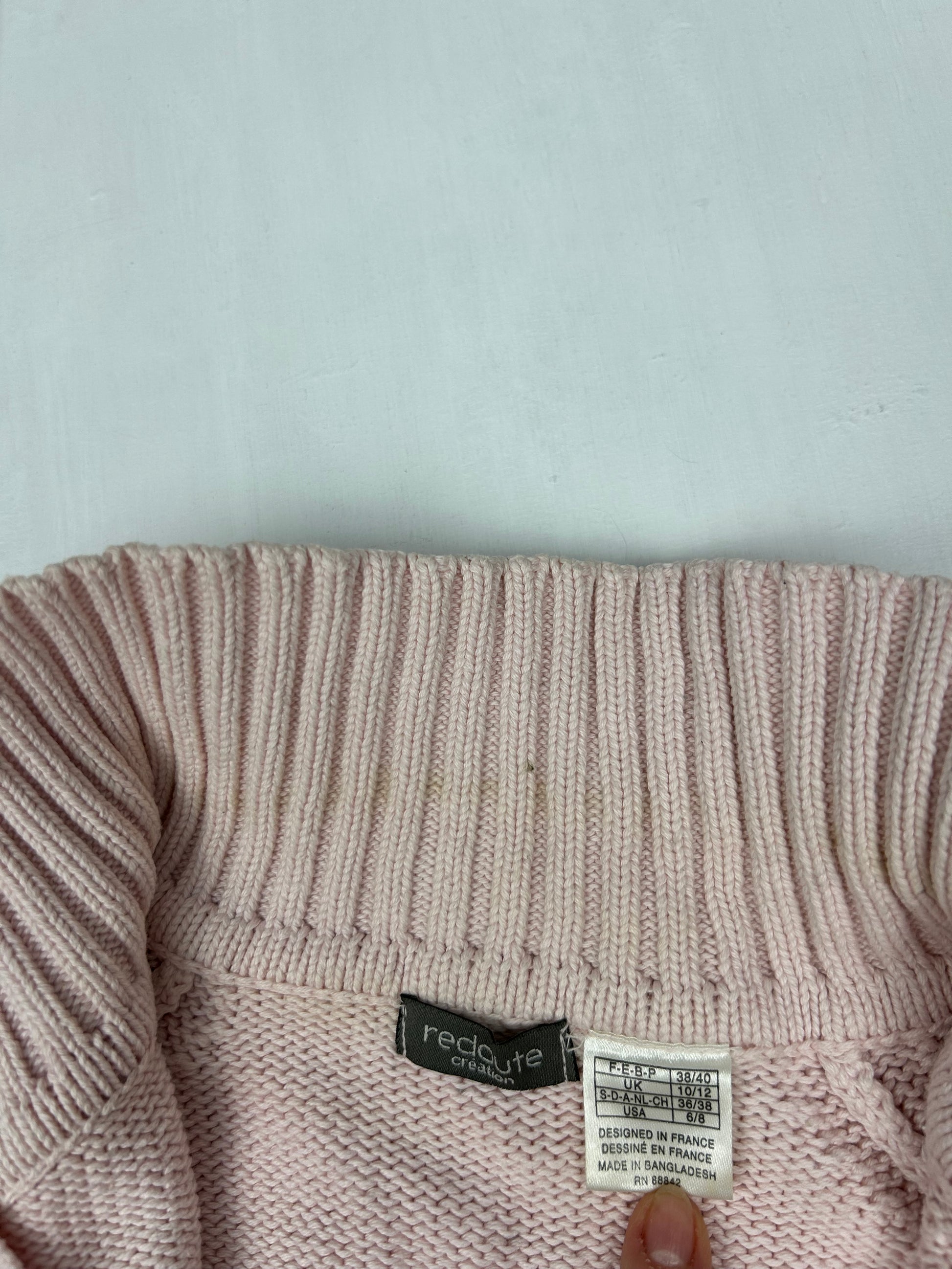 Baby pink zip up cardigan jumper (S/M)