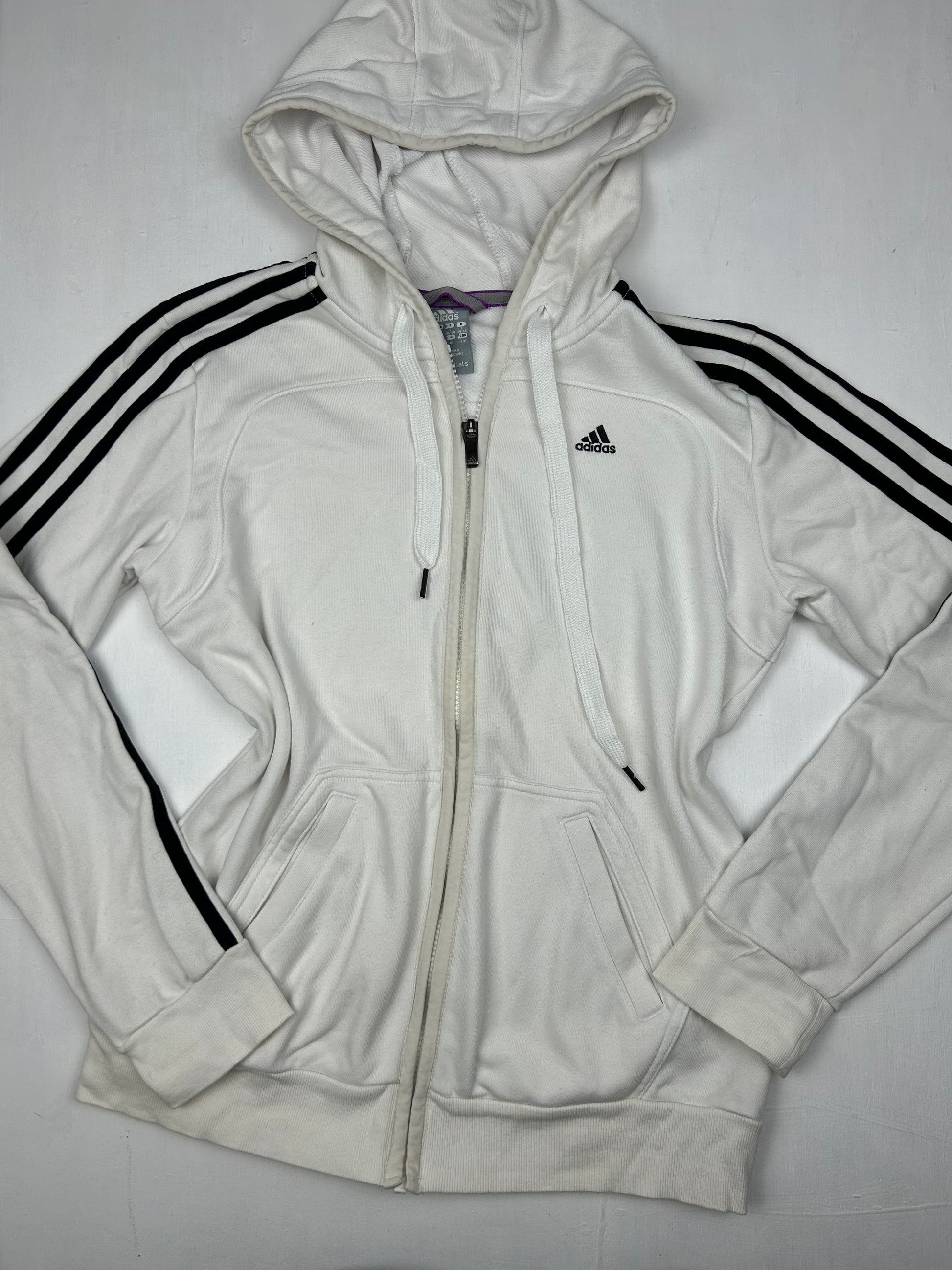 White zip up hoodie jumper (S/M)