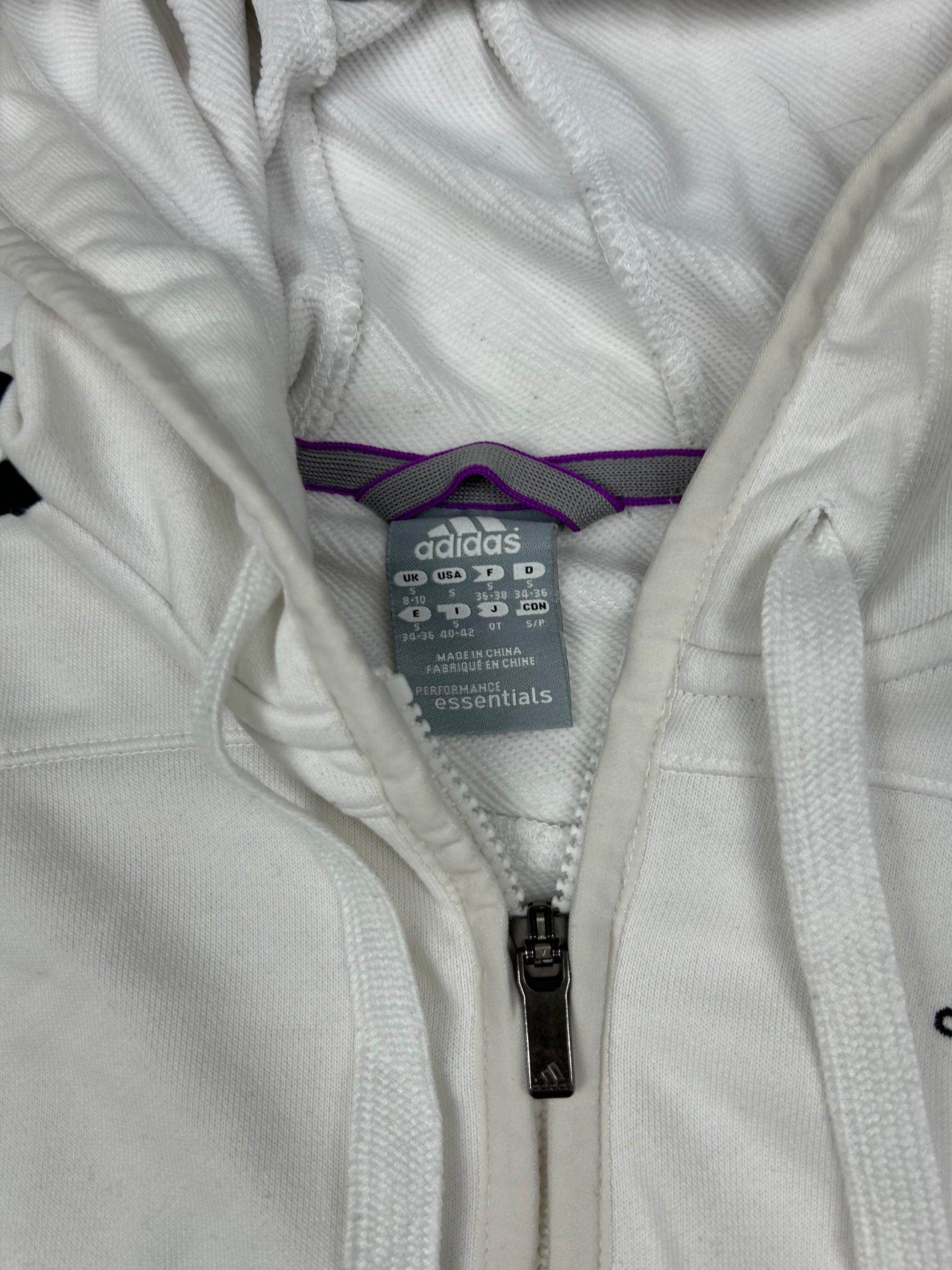 White zip up hoodie jumper (S/M)