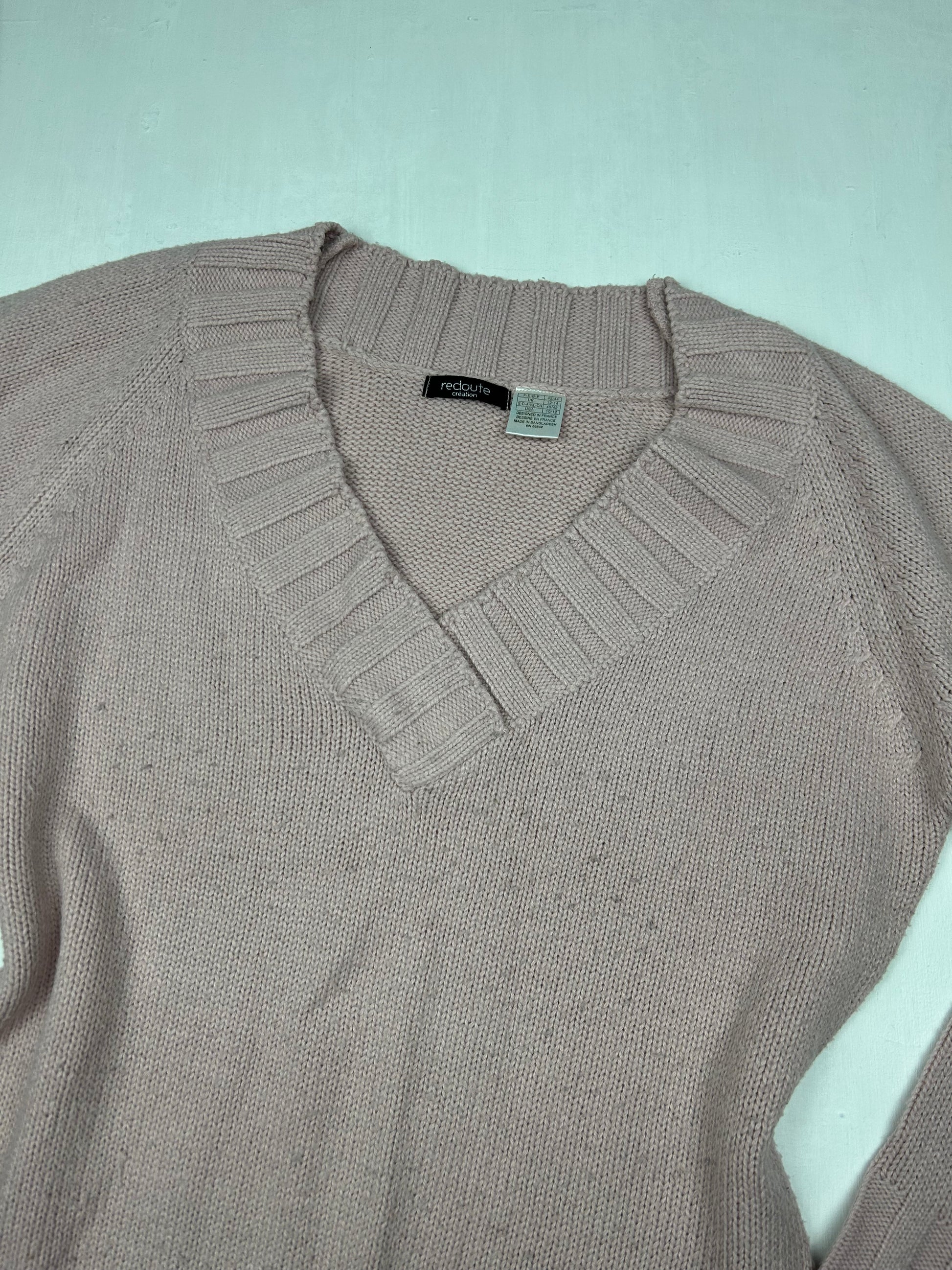 Pink V neck jumper (S/M)