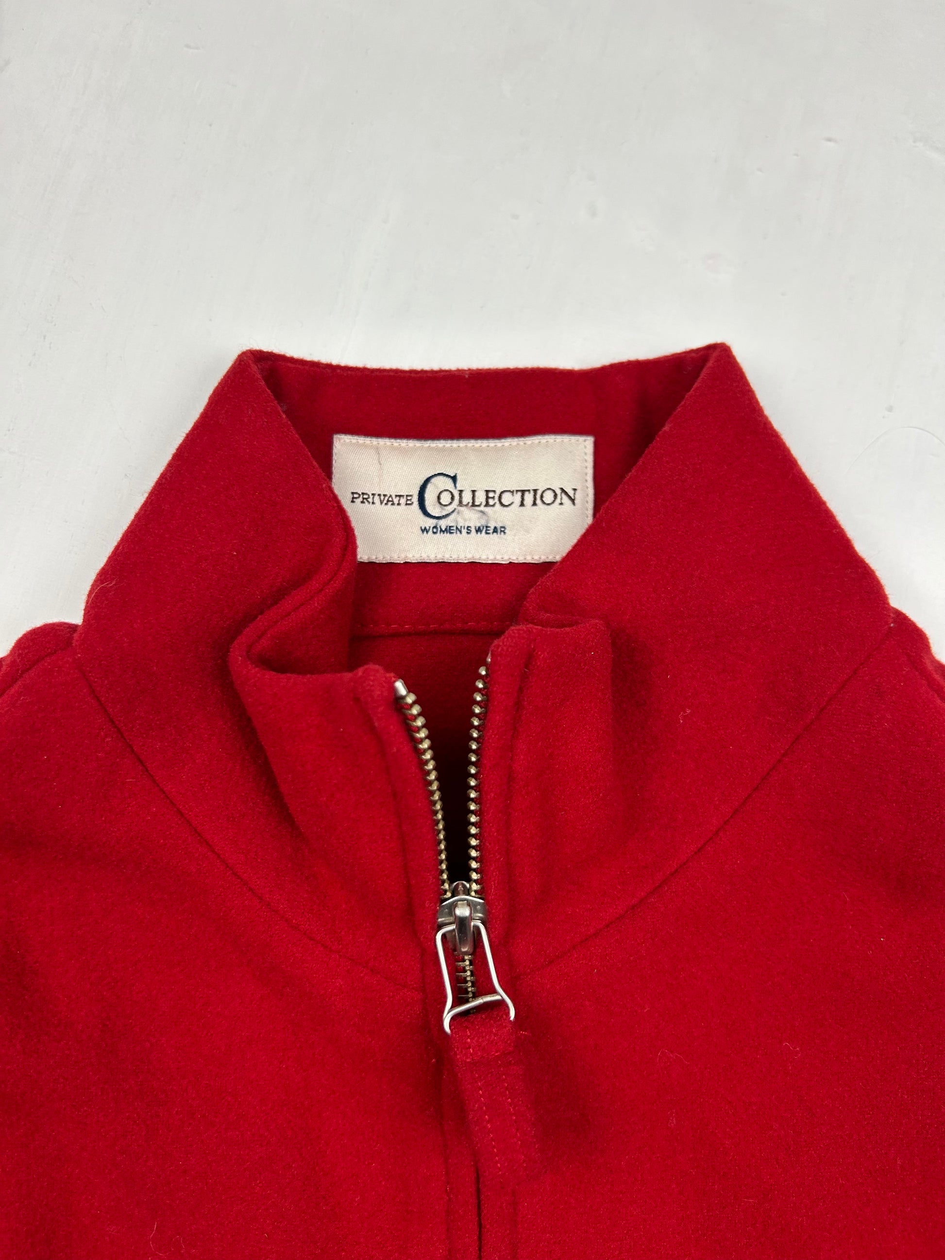 Red fleece office zip up jacket (M)