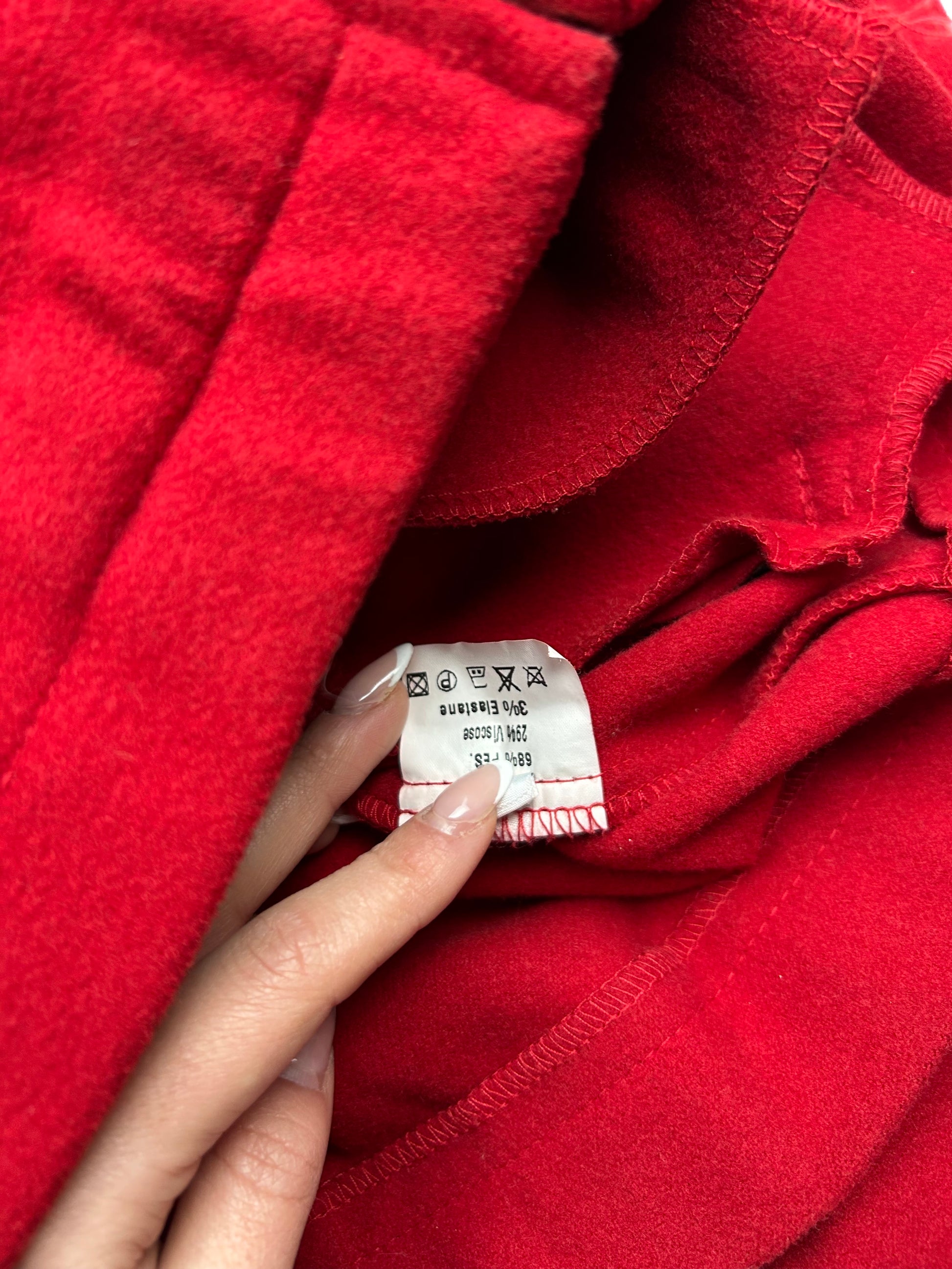 Red fleece office zip up jacket (M)