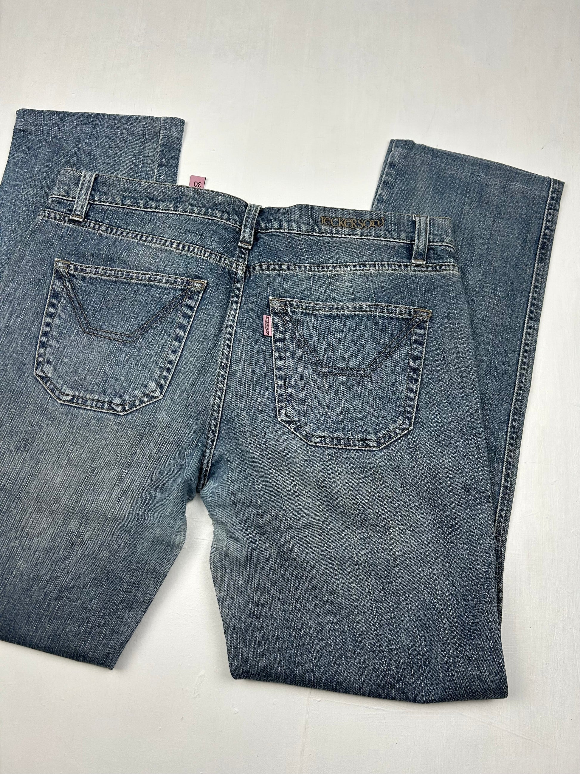 Blue low rise denim baggy pants (S/M)