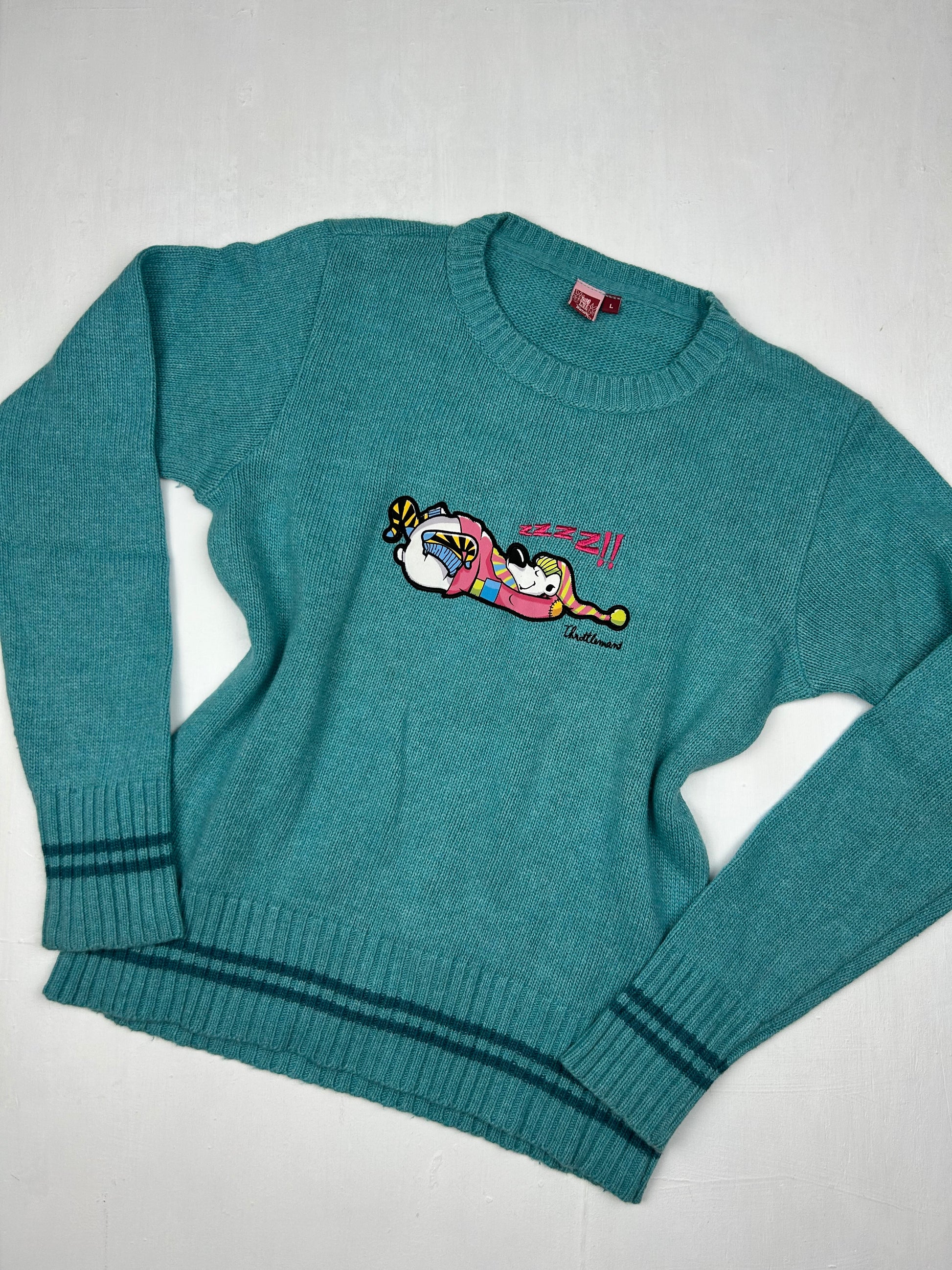 Blue cartoon logo jumper (M/L)