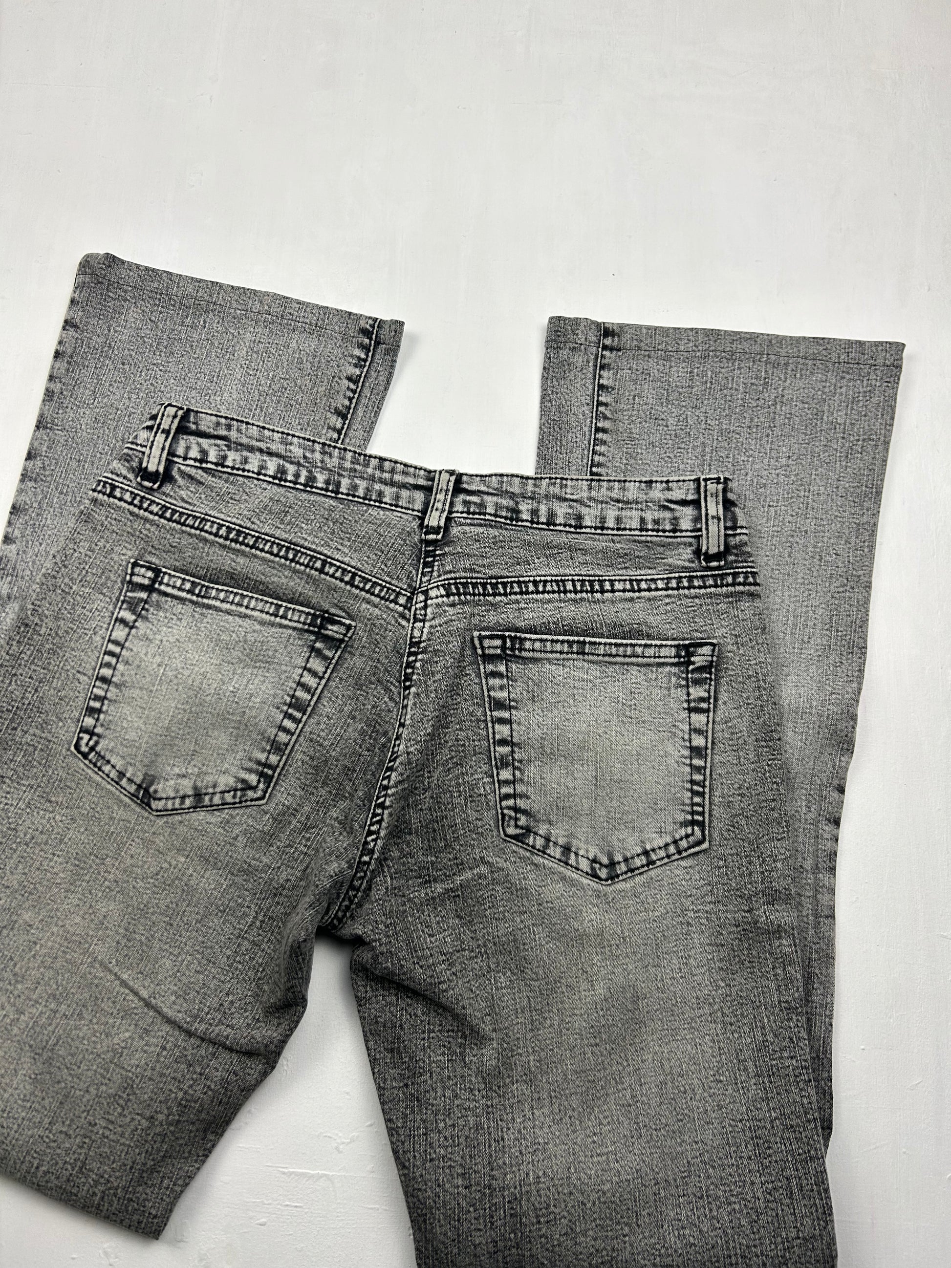 Grey denim low waist flare pants (S)