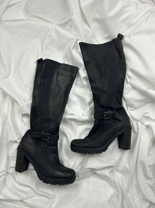 Black  knee high leather boots (37)