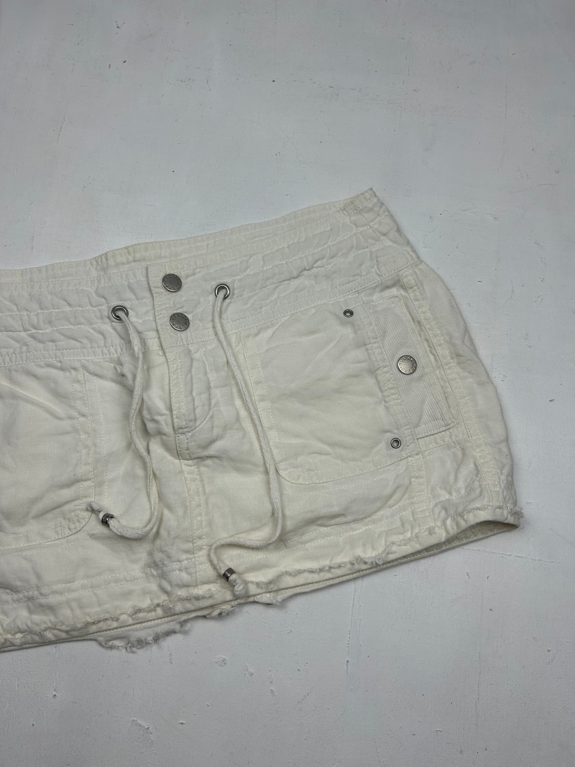 White cargo cotton mini skirt (S/M)