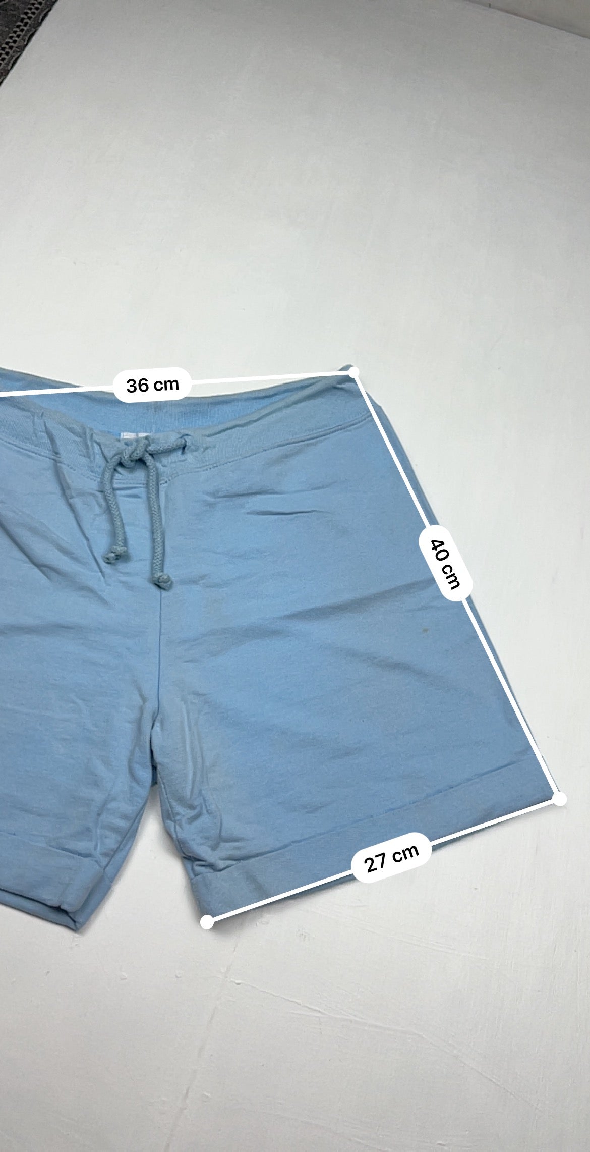 Baby blue New York cotton low rise mid short (S/M)