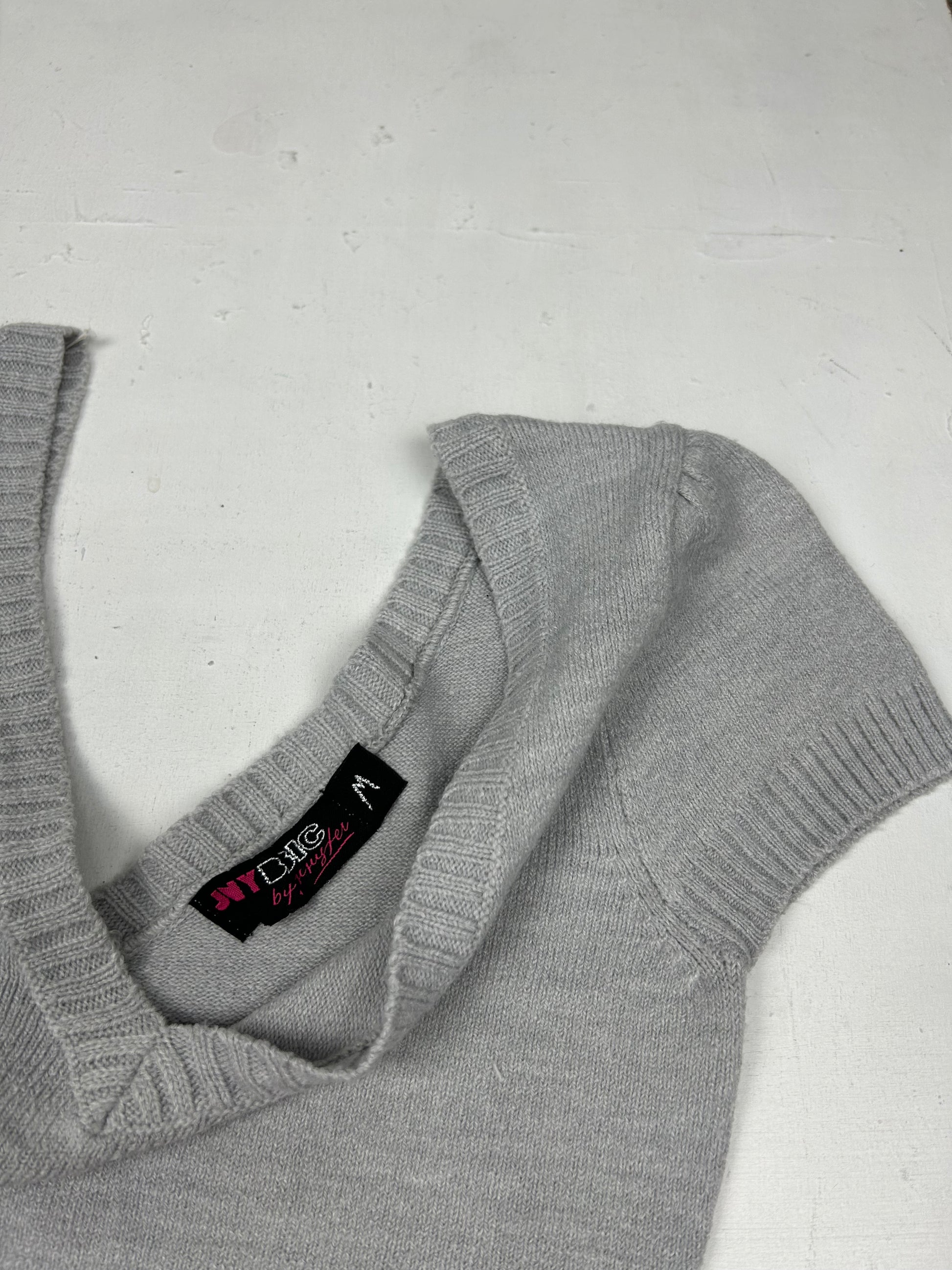 Grey knitted jumper mini dress (S/M)