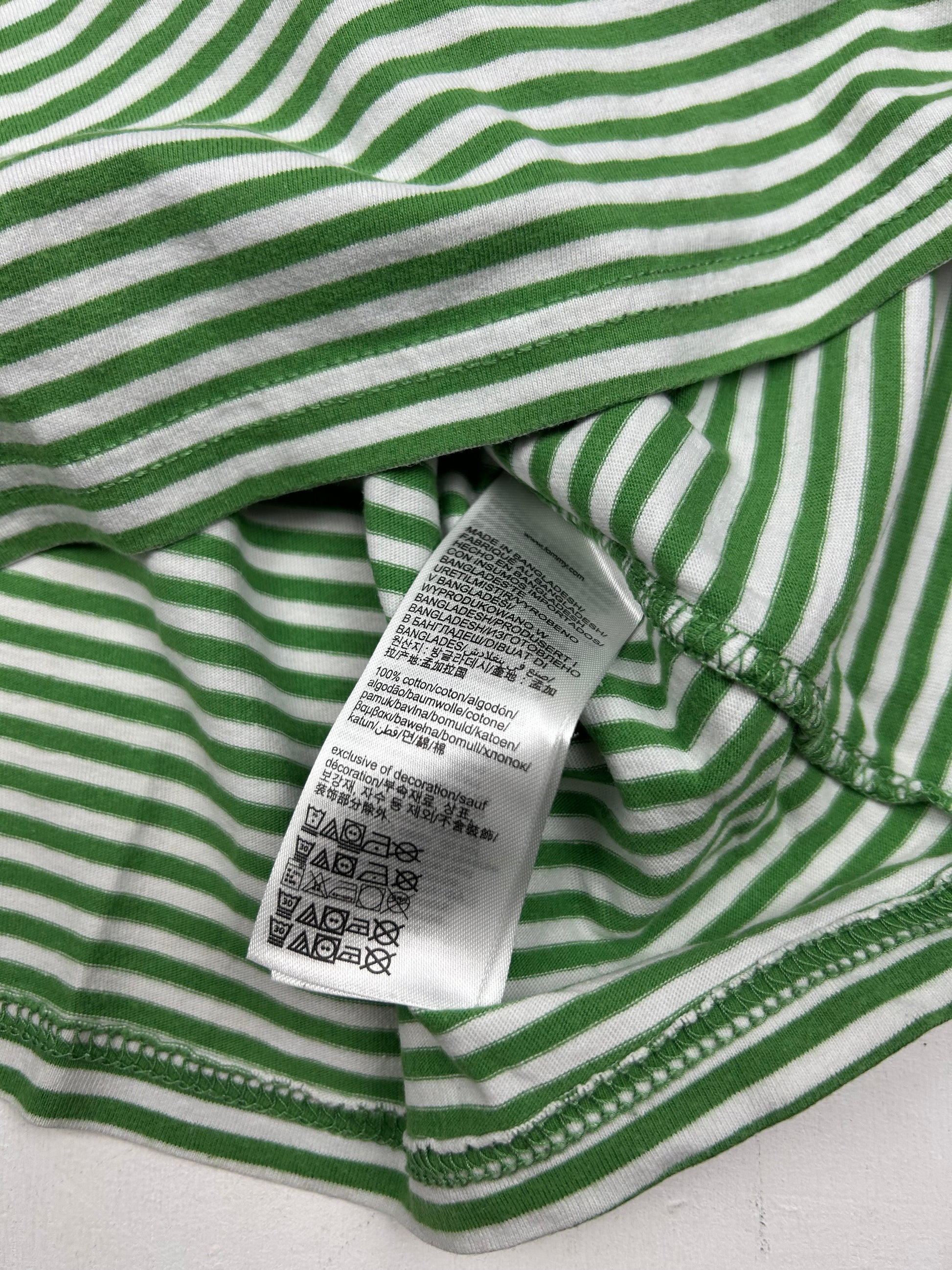 Green striped coton logo tee (XS/S)