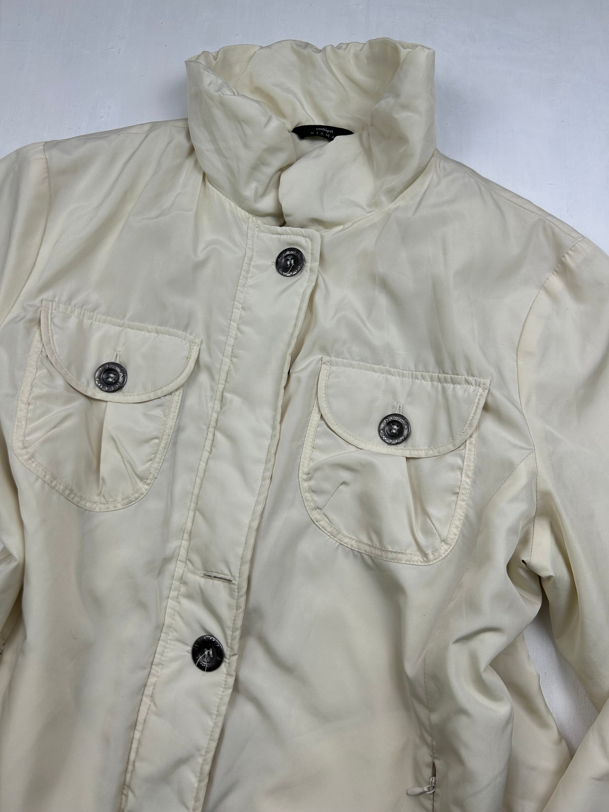 White cream puffer jacket (L)