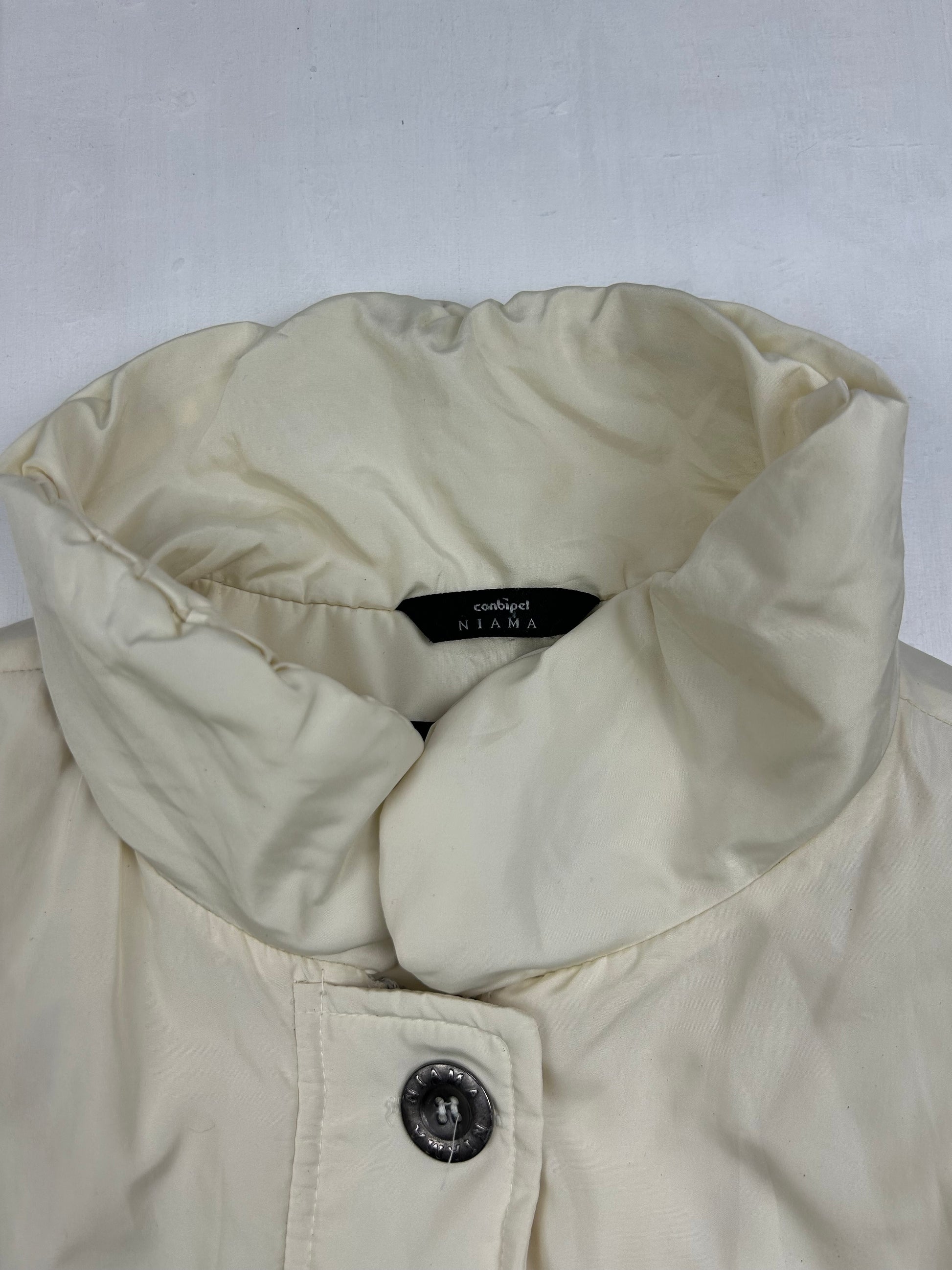 White cream puffer jacket (L)