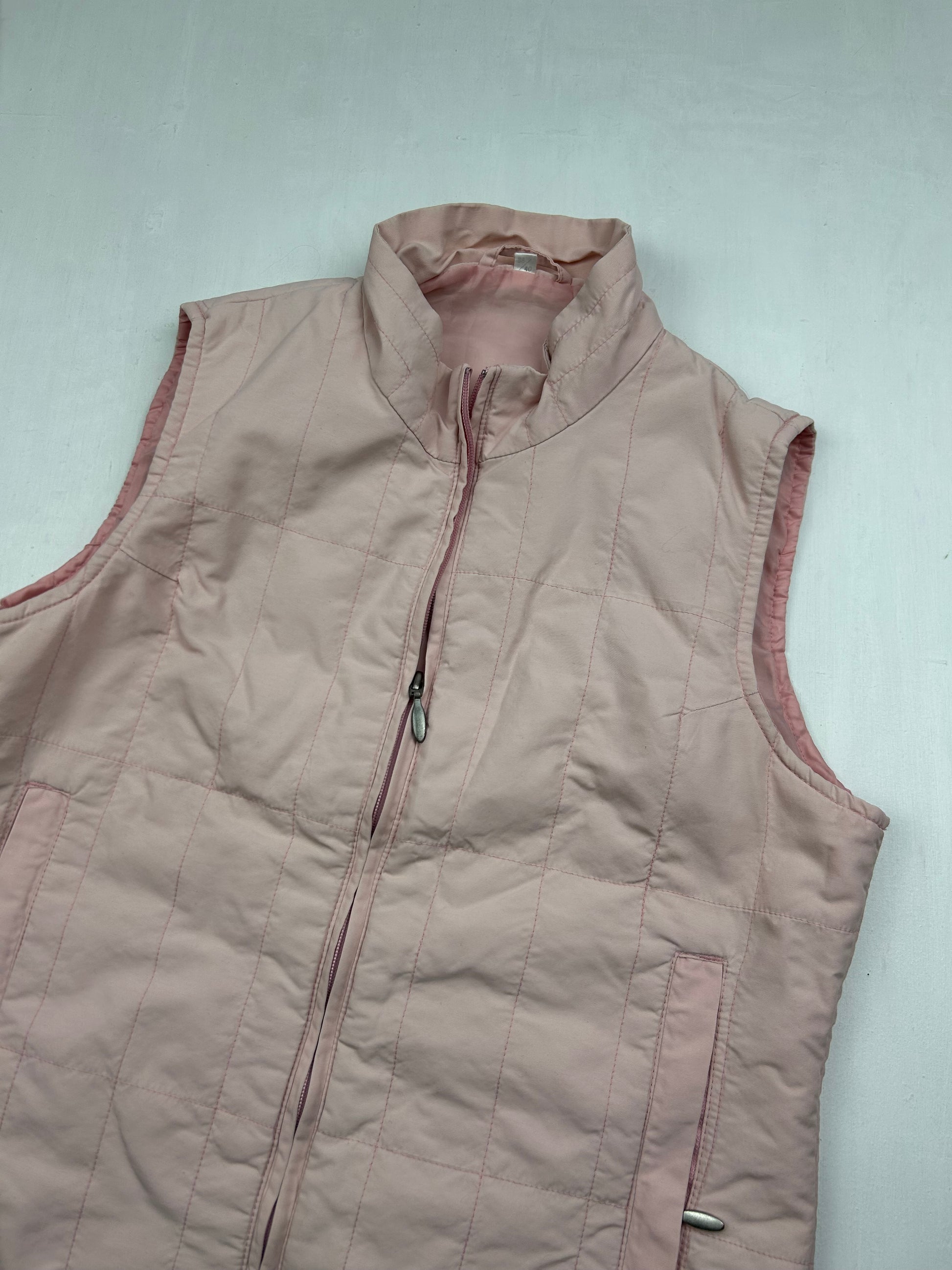 Pink zip up sleeveless jacket (S/M)