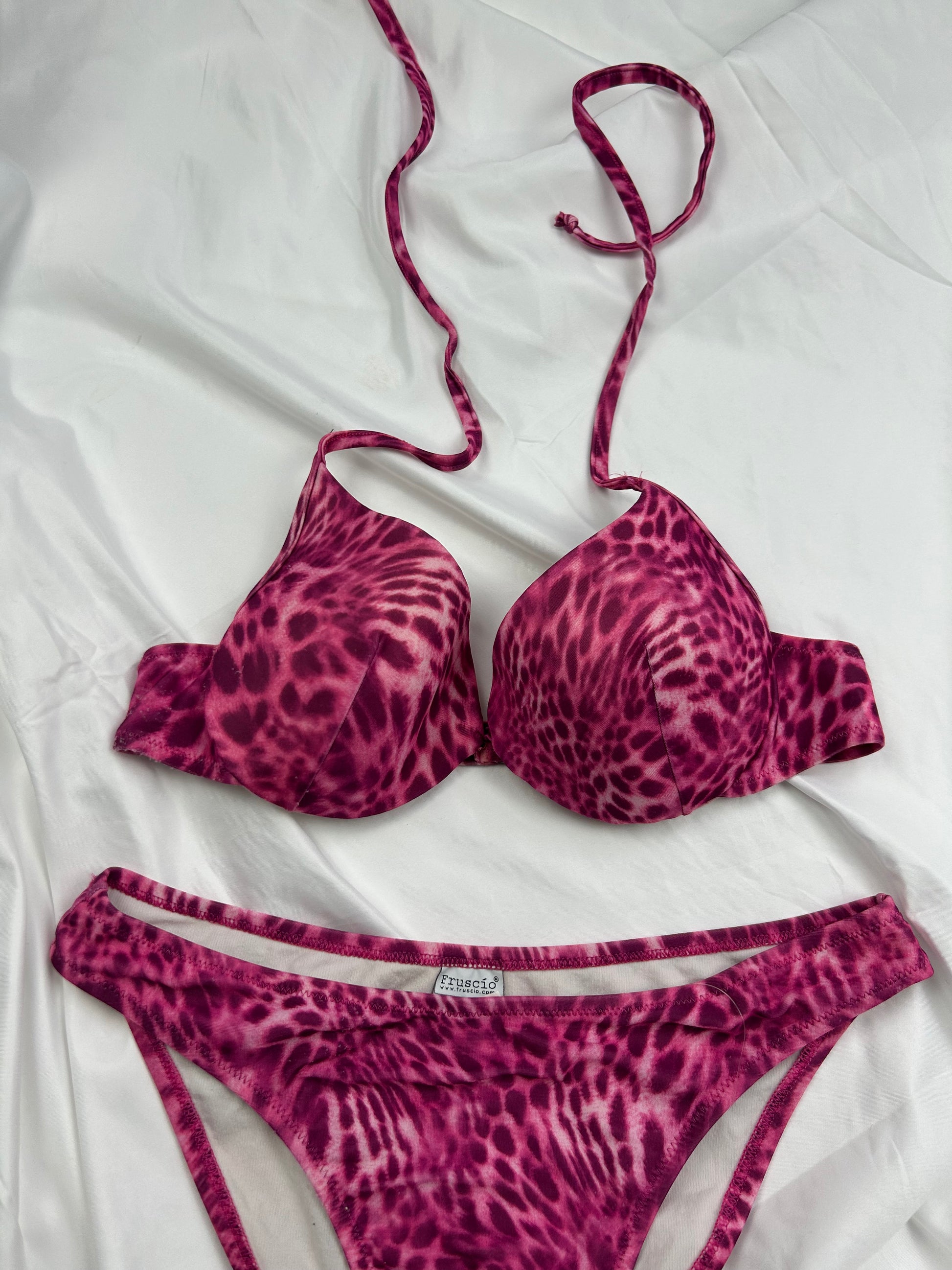 Pink panther print bikini set (M)