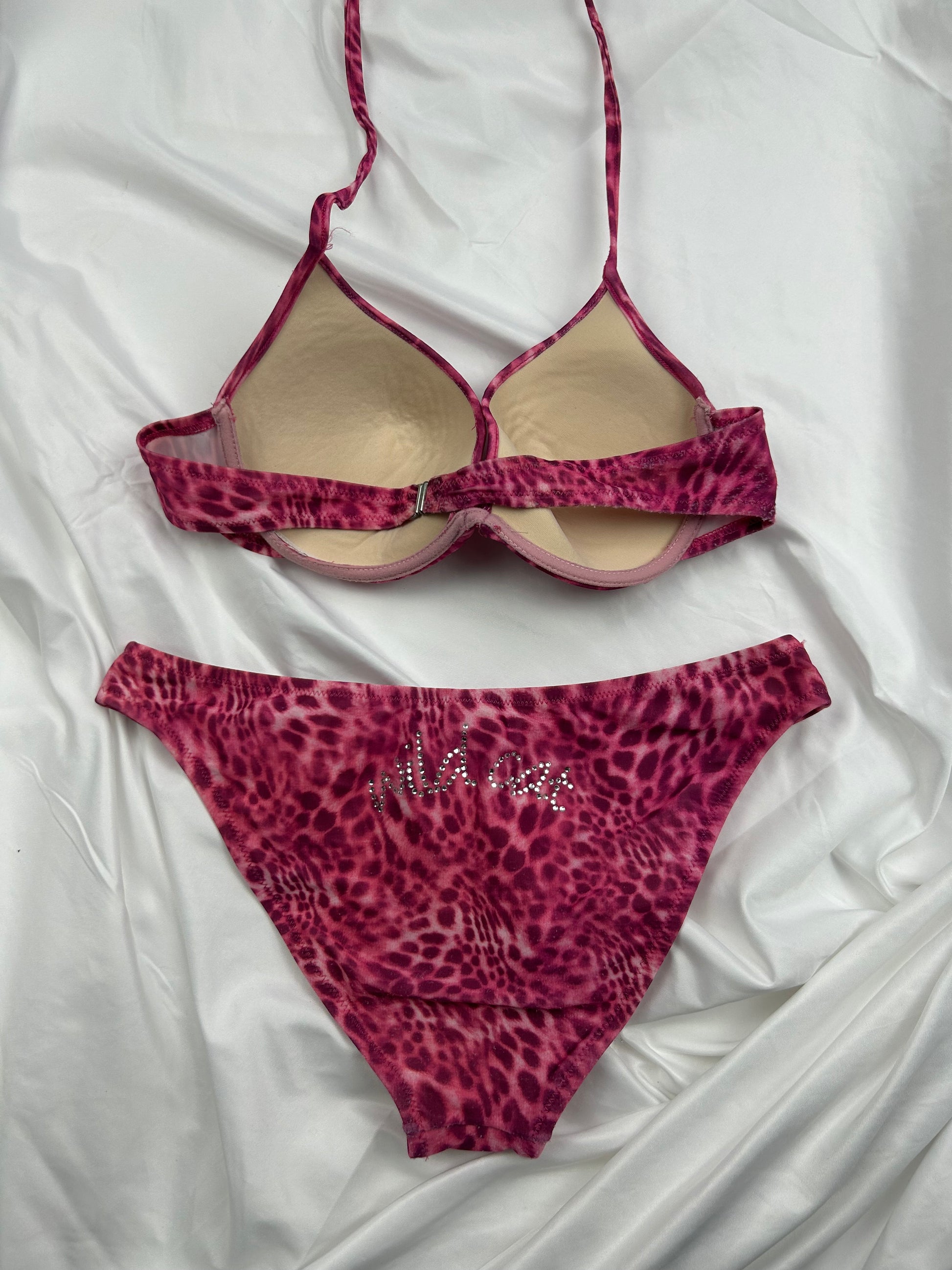 Pink panther print bikini set (M)