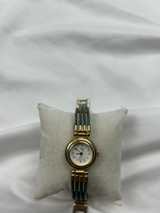 Vintage stainless steel gold jewelry watch