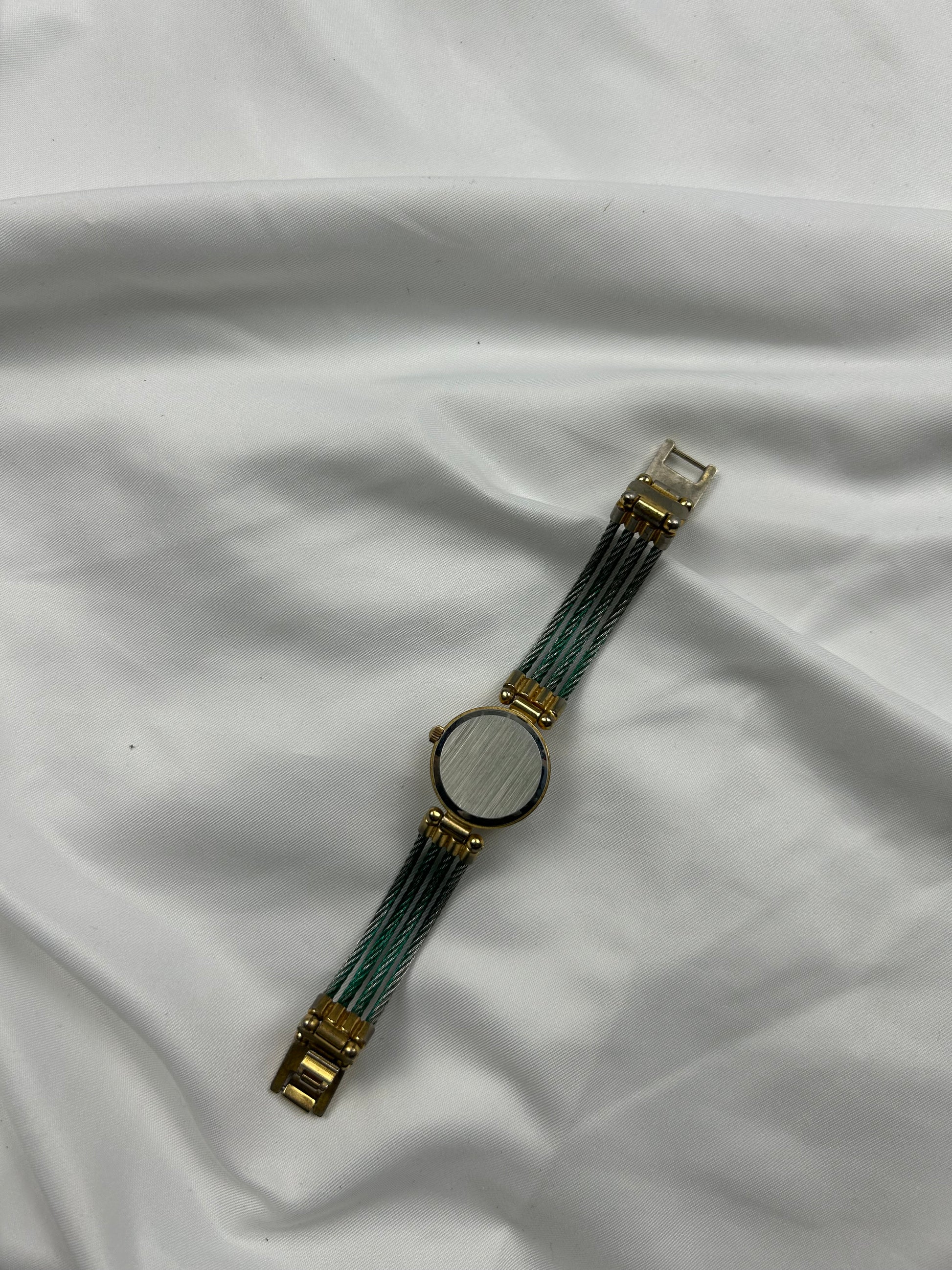 Vintage stainless steel gold jewelry watch