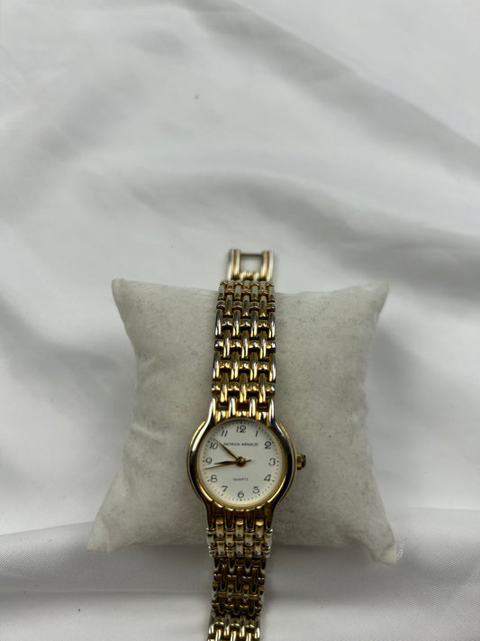 Vintage stainless steel gold jewelry watch