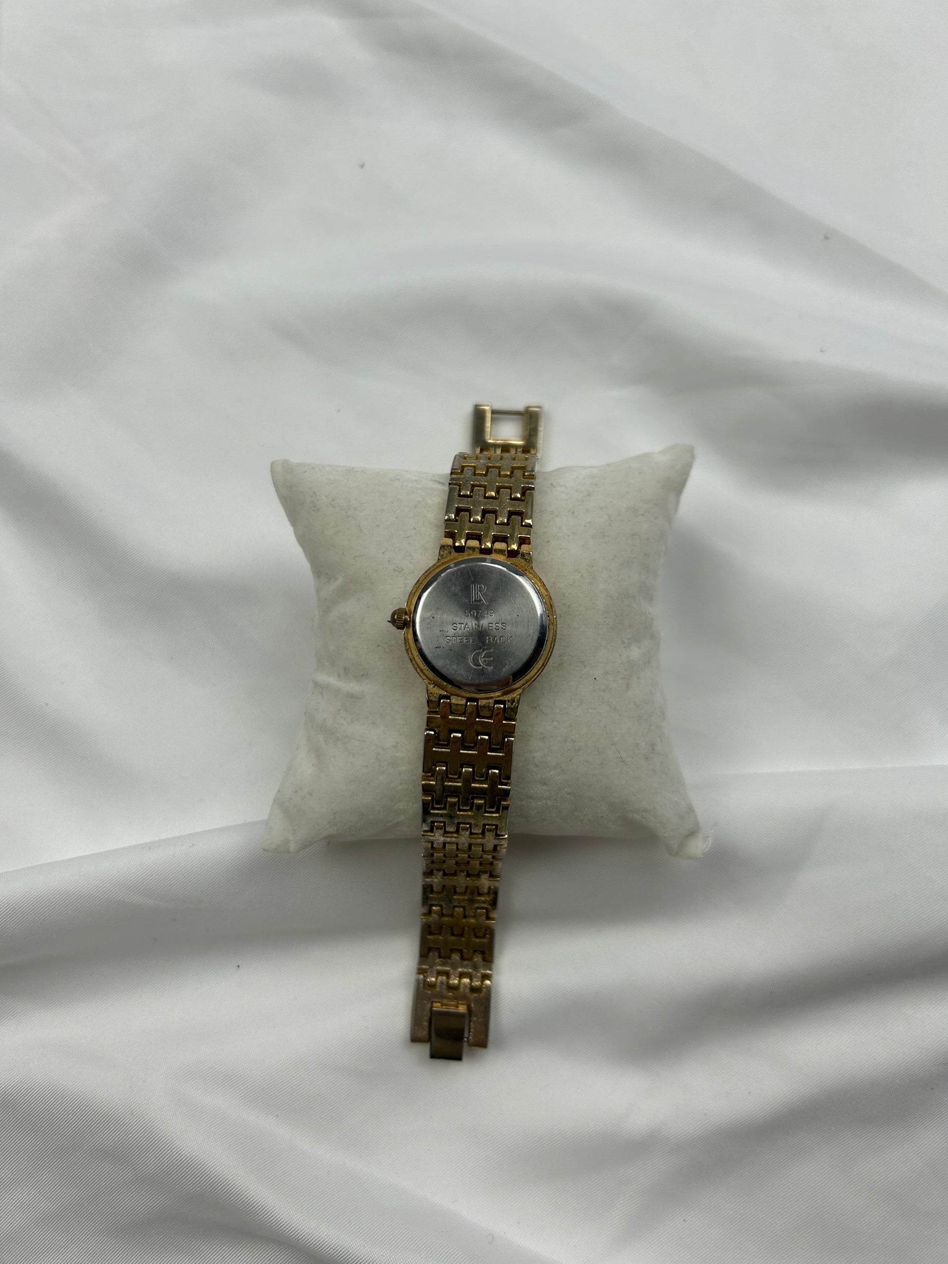 Vintage stainless steel gold jewelry watch