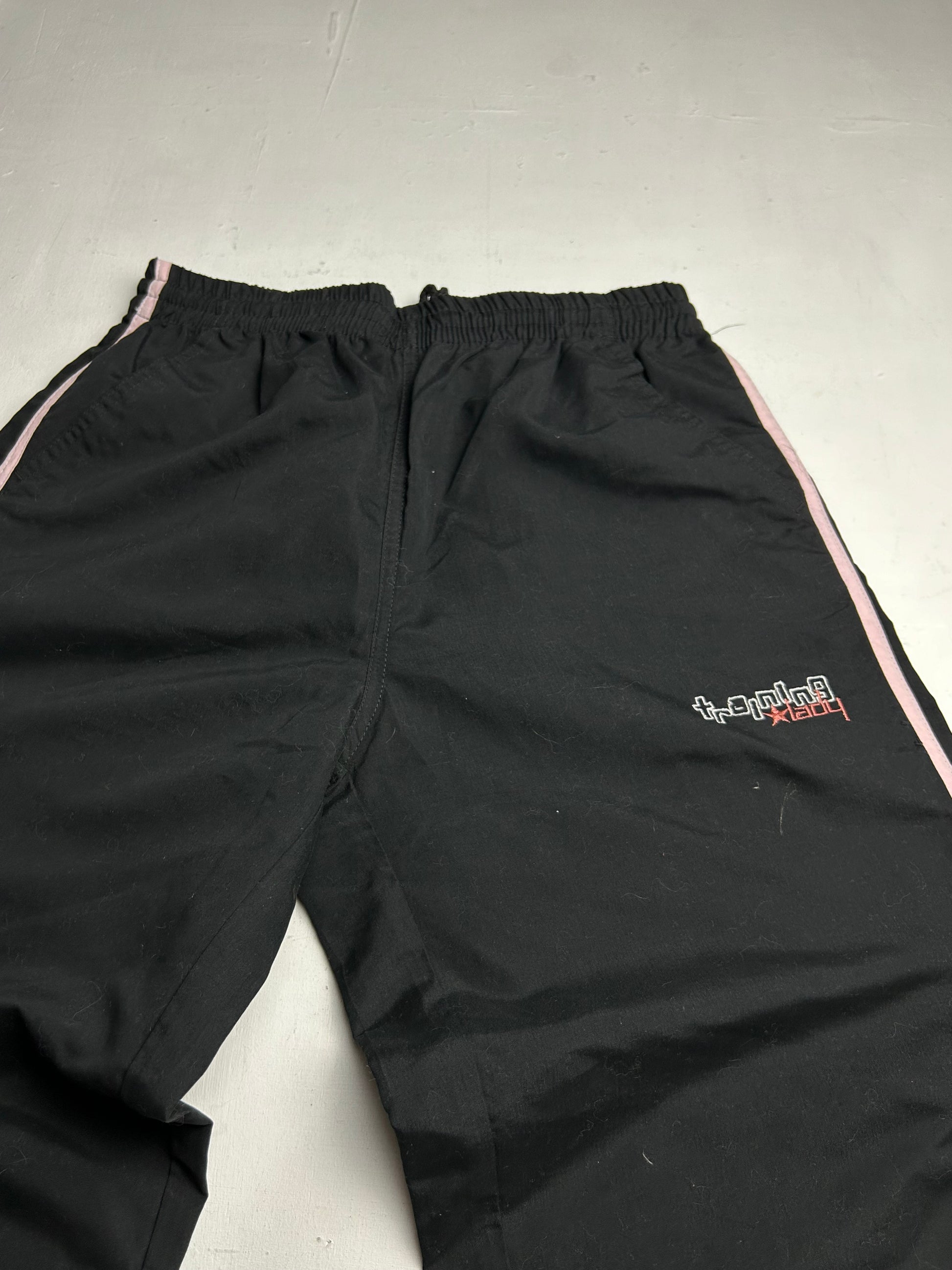 Black & baby pink low rise sporty capris pants (S)