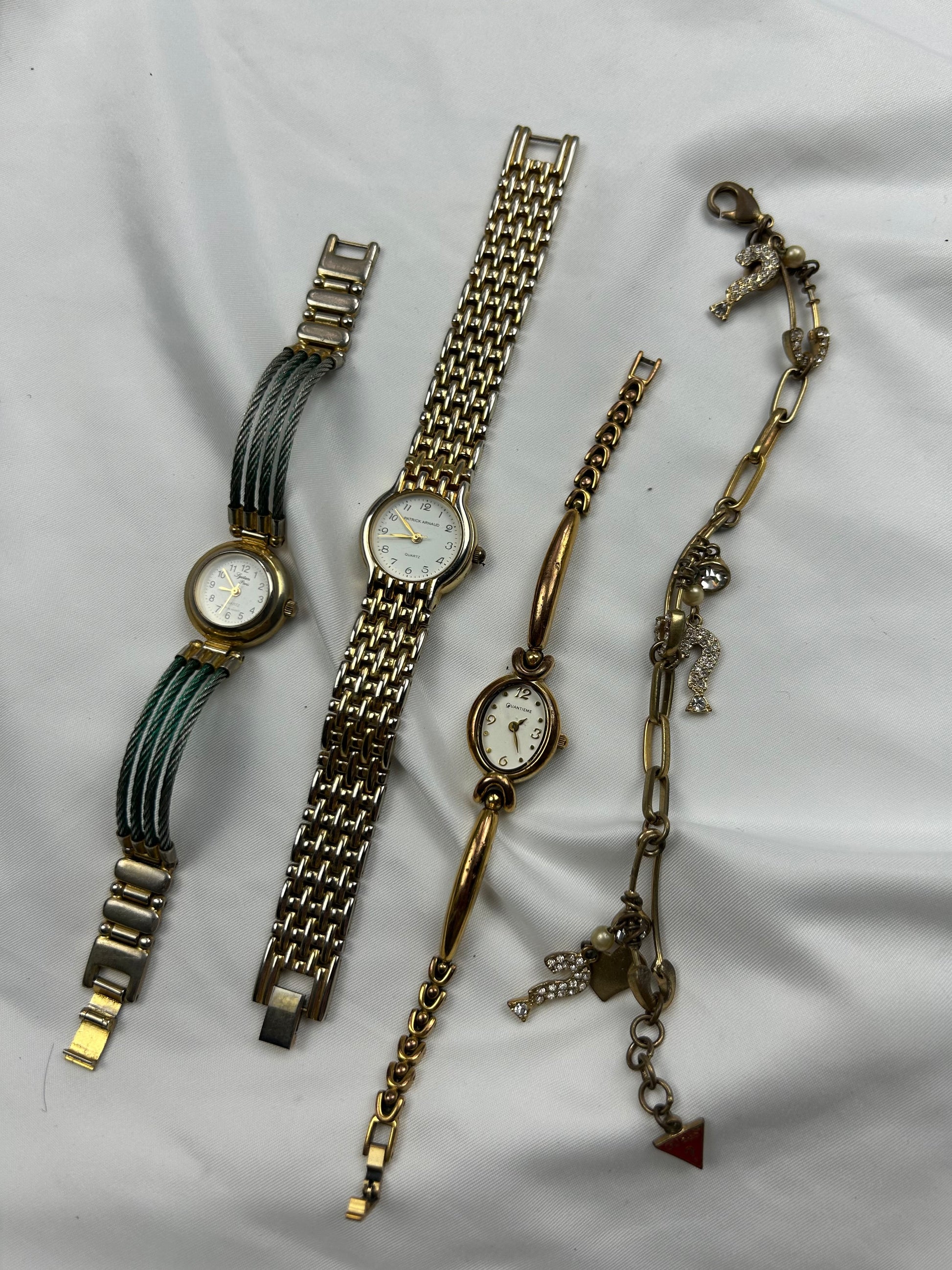 Vintage stainless steel gold jewelry watch