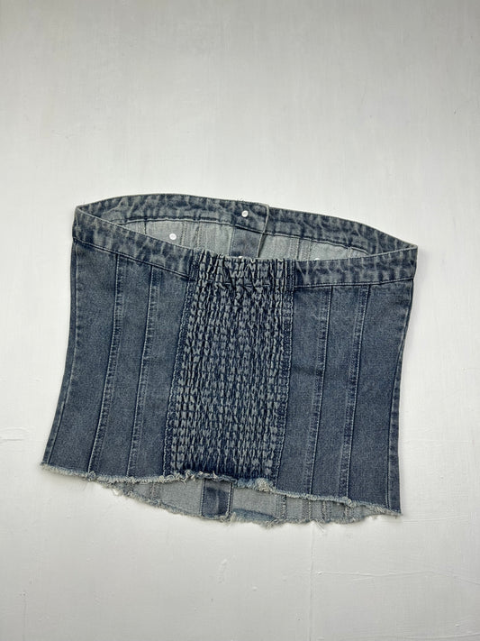 Blue denim corset tube top (M/L)