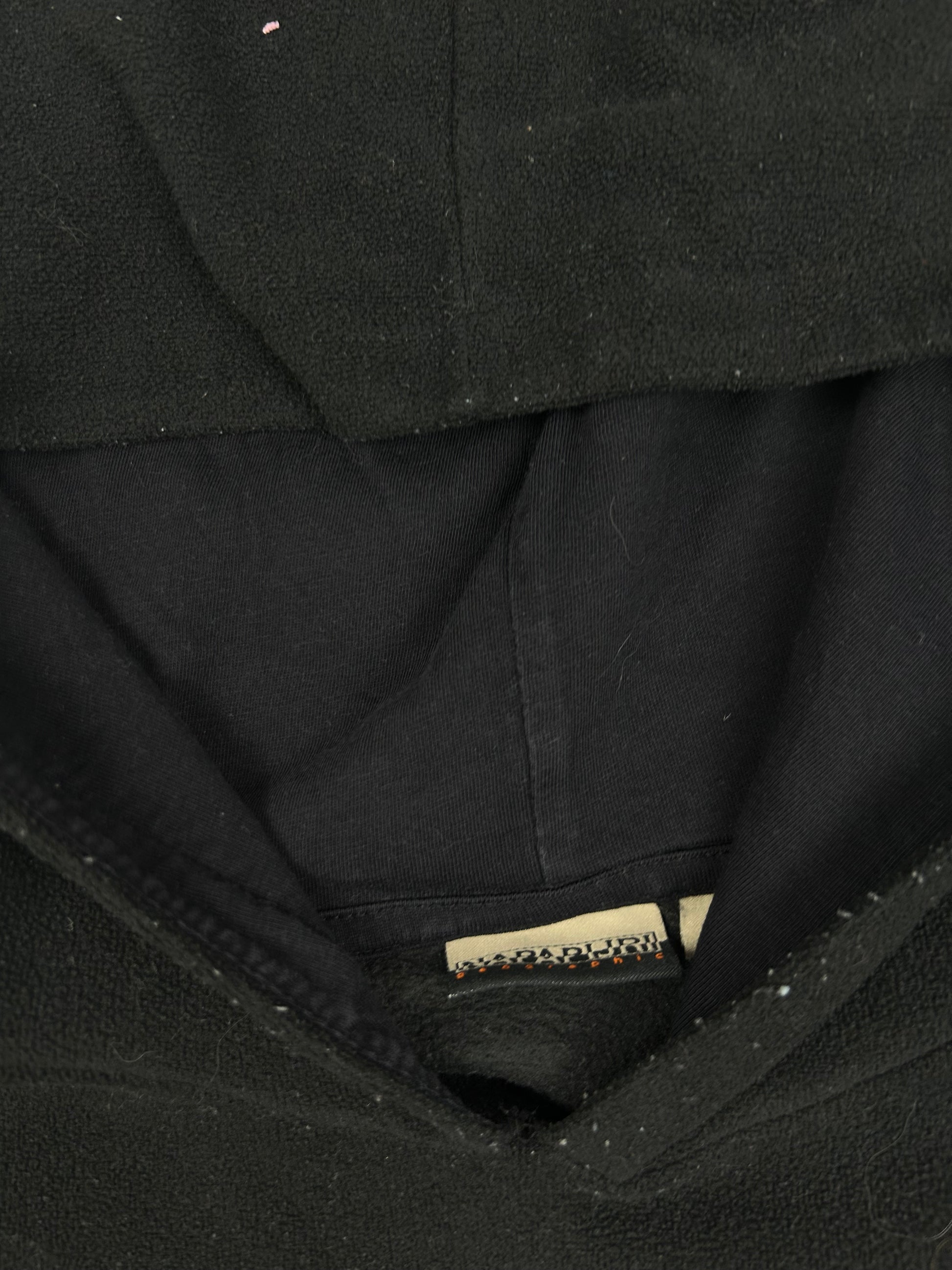 Black fleece logo hoodie (S)