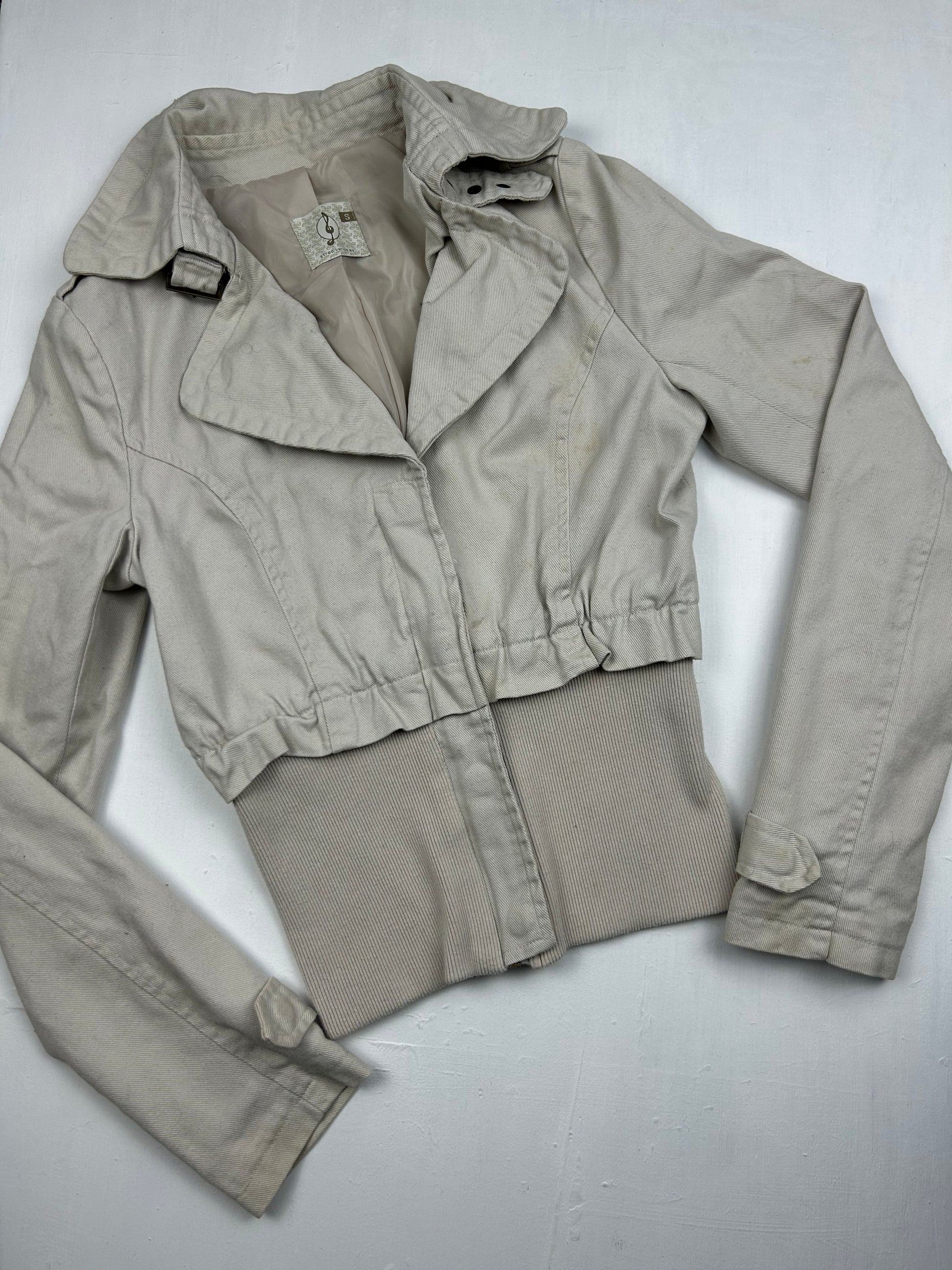 Beige biker jacket (S)