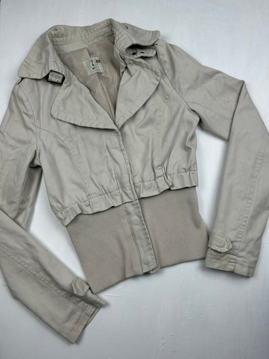 Beige biker jacket (S)