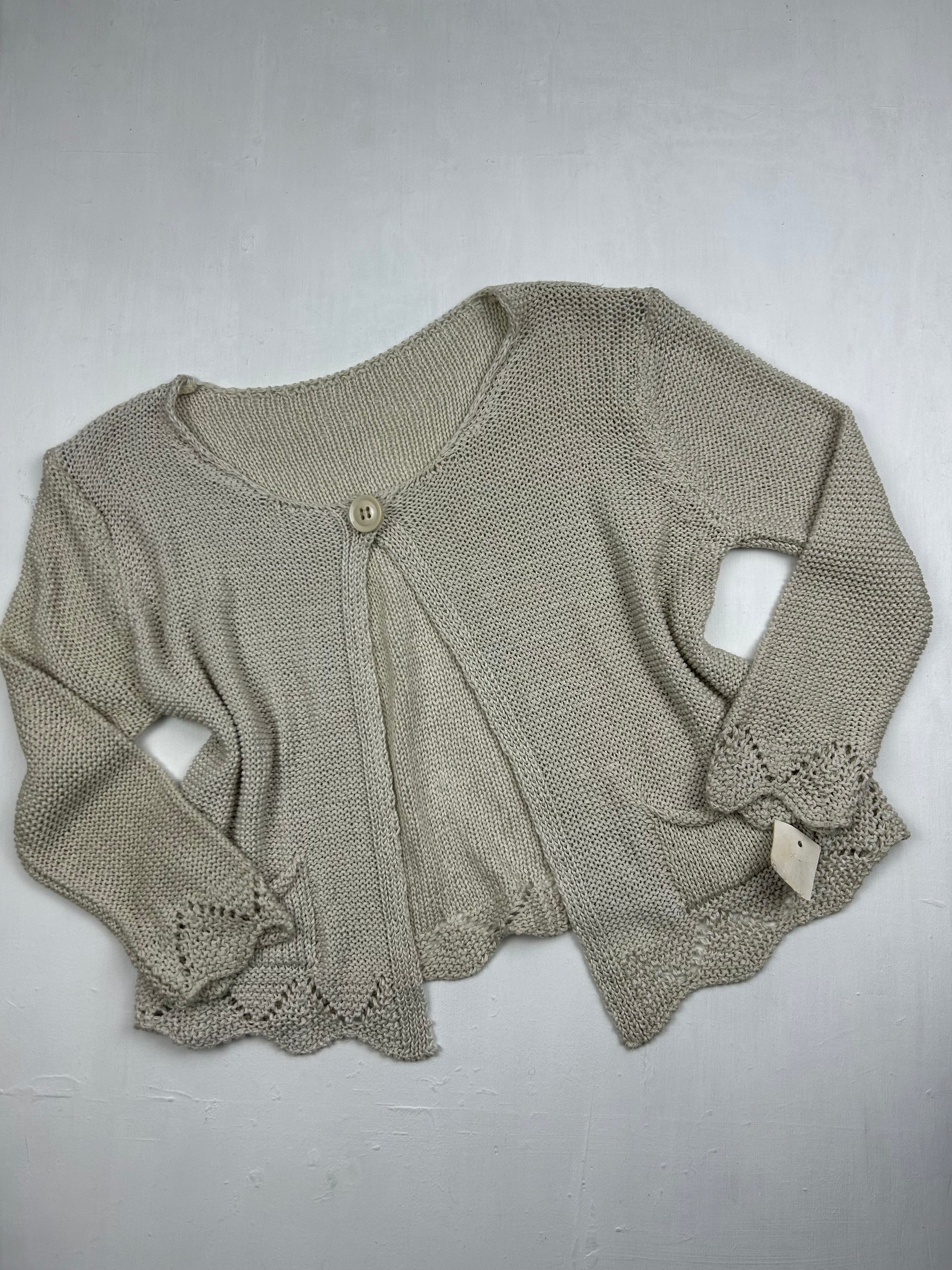 Beige knitted cardigan jumper (M/L)