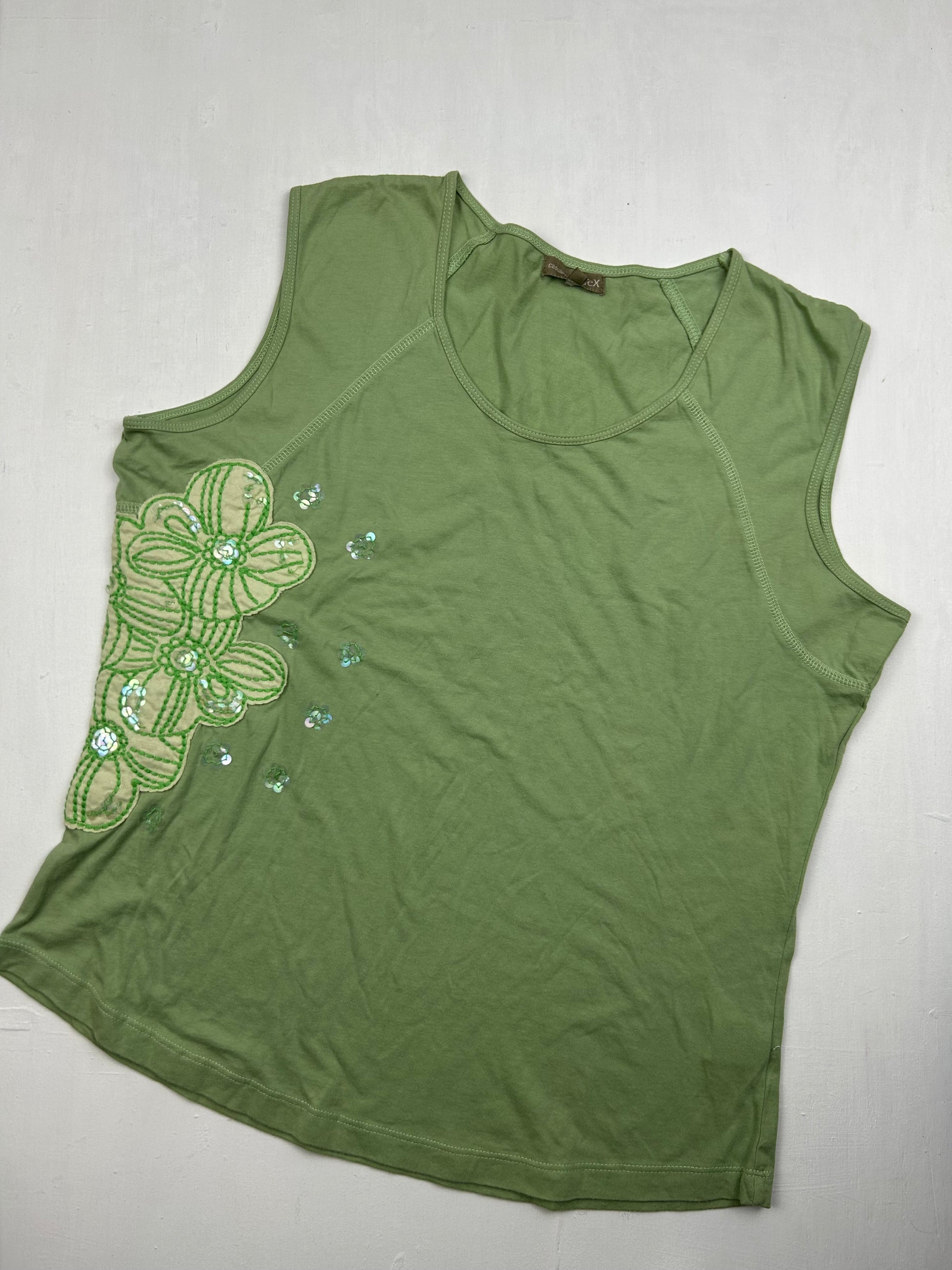 Green cotton tank top (XL)