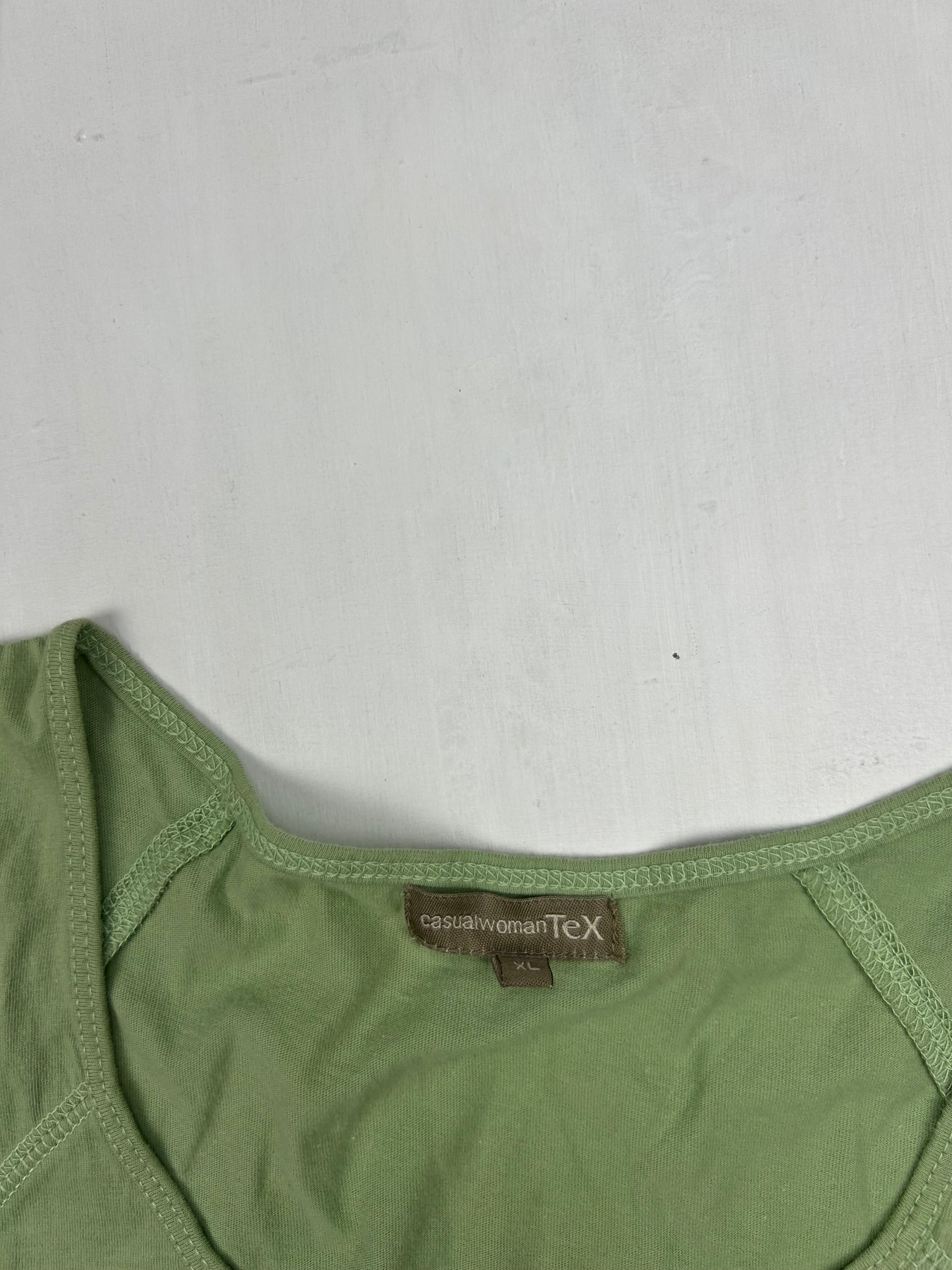 Green cotton tank top (XL)